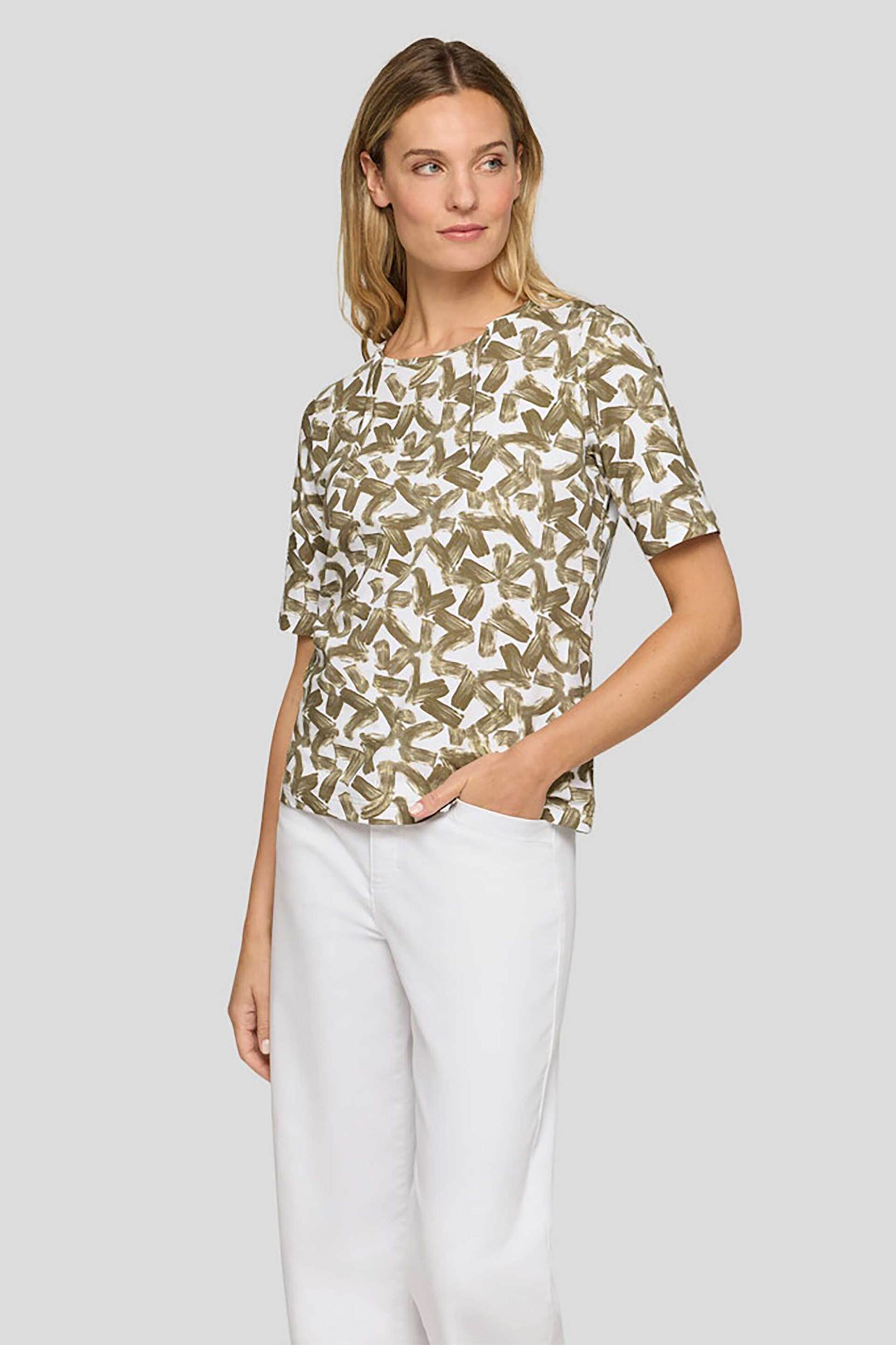RABE Rabe γυναικεία μπλούζα με all-over print - 56-122351 Μπεζ