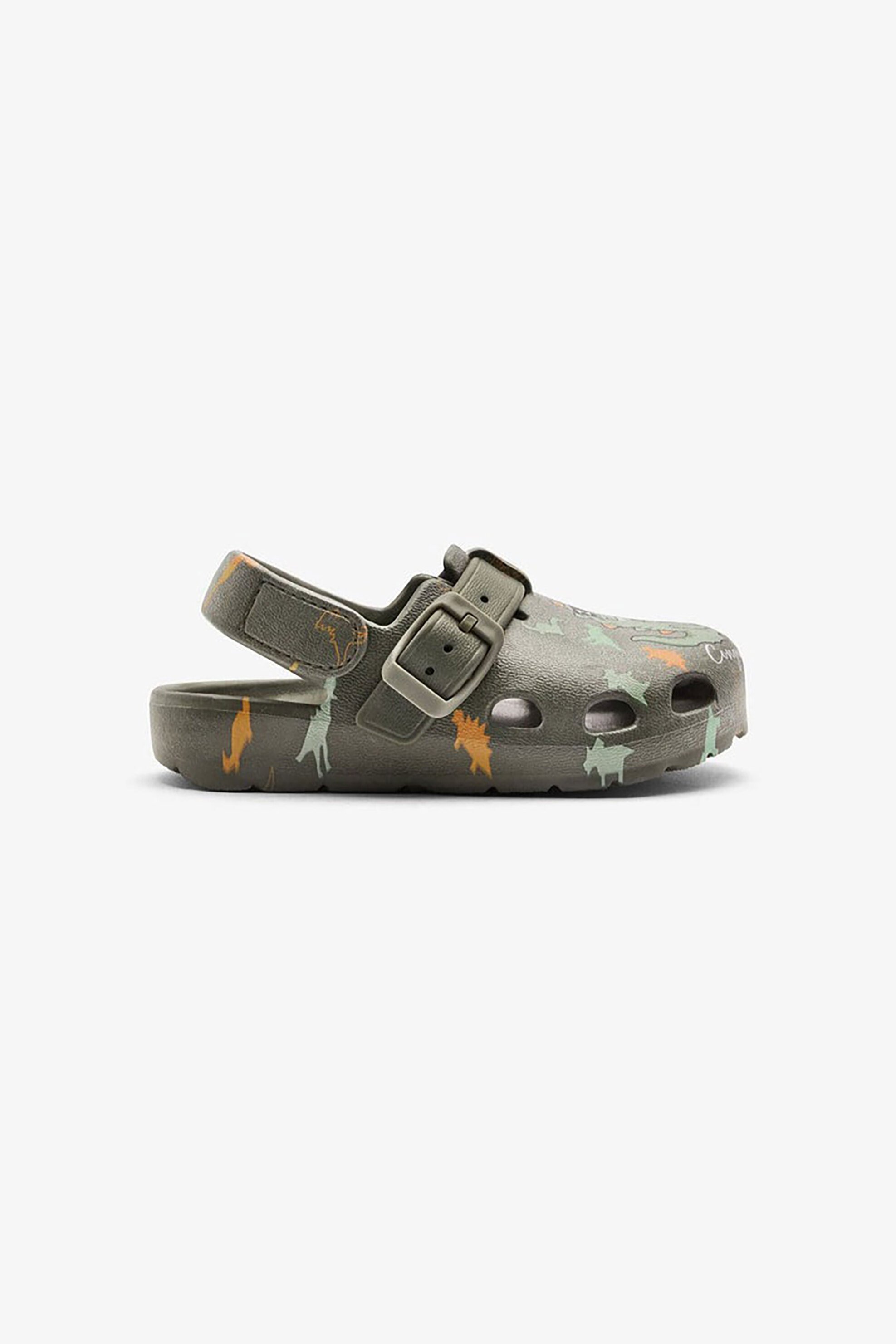 CONGUITOS Conguitos παιδικά clogs με dinosaur print - COSH319002 Χακί