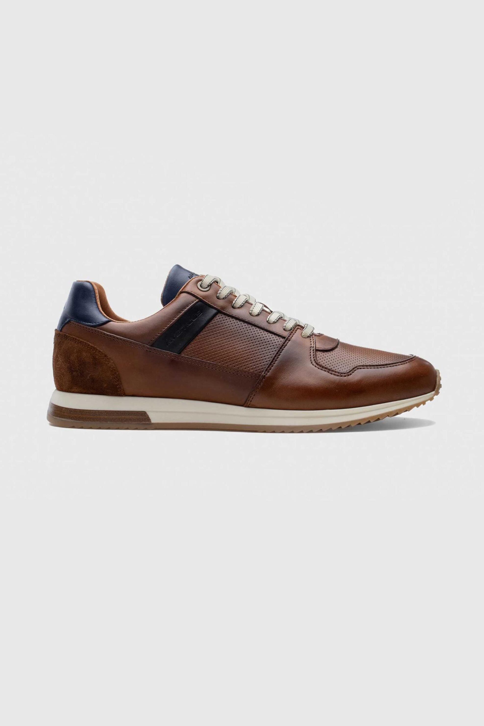 AMBITIOUS Ambitious ανδρικά δερμάτινα sneakers "Slow" - E63585 Καφέ