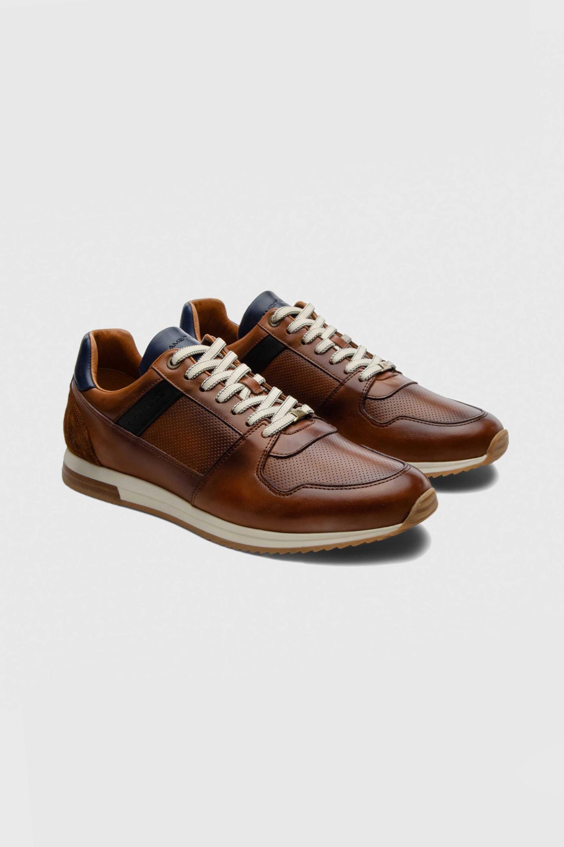 Ambitious ανδρικά δερμάτινα sneakers "Slow" - E63585 Καφέ φωτογραφία