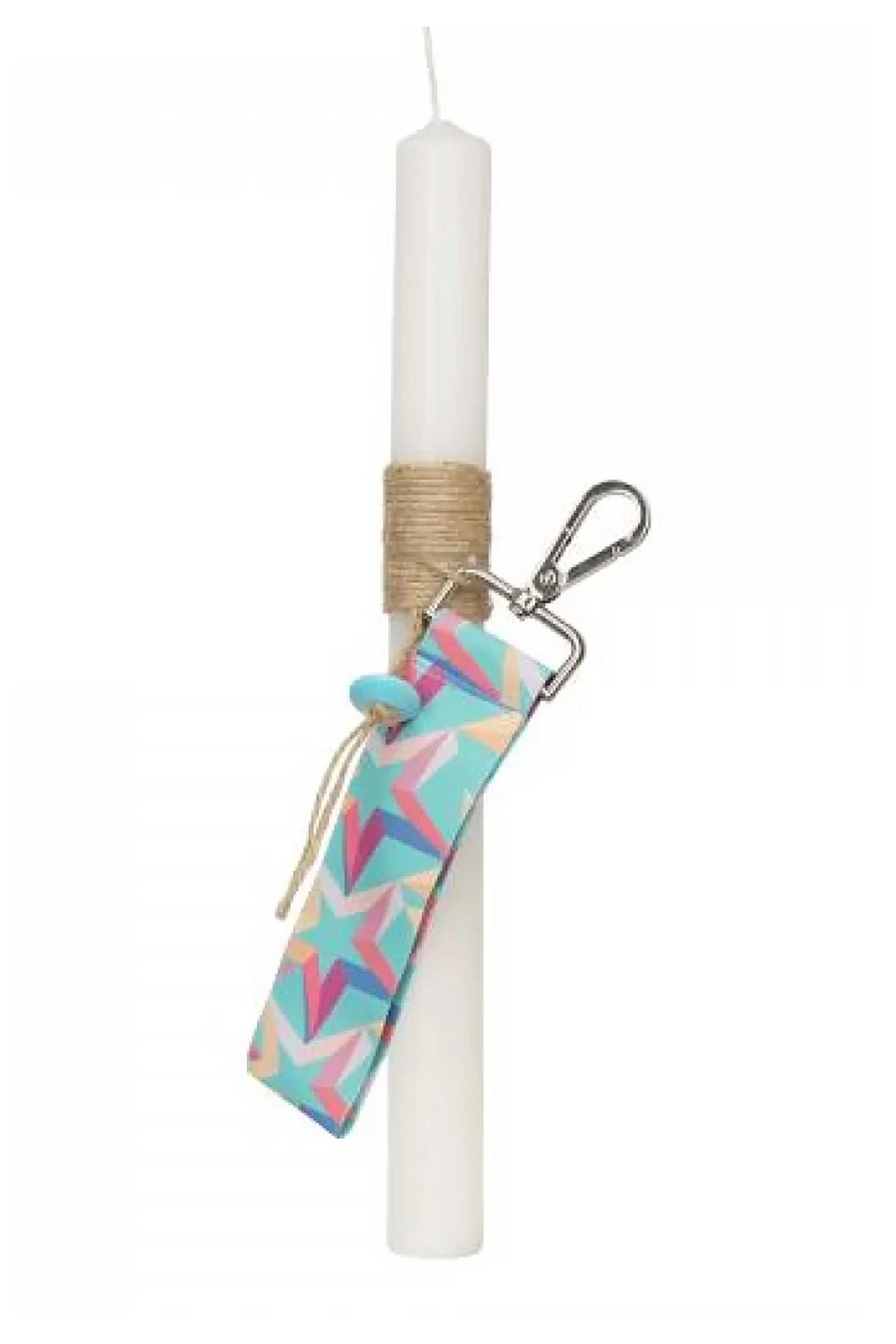 Make A Wish πασχαλινή λαμπάδα με μπρελόκ ιμάντας "Stars" - 15-2502-012 Τυρκουάζ