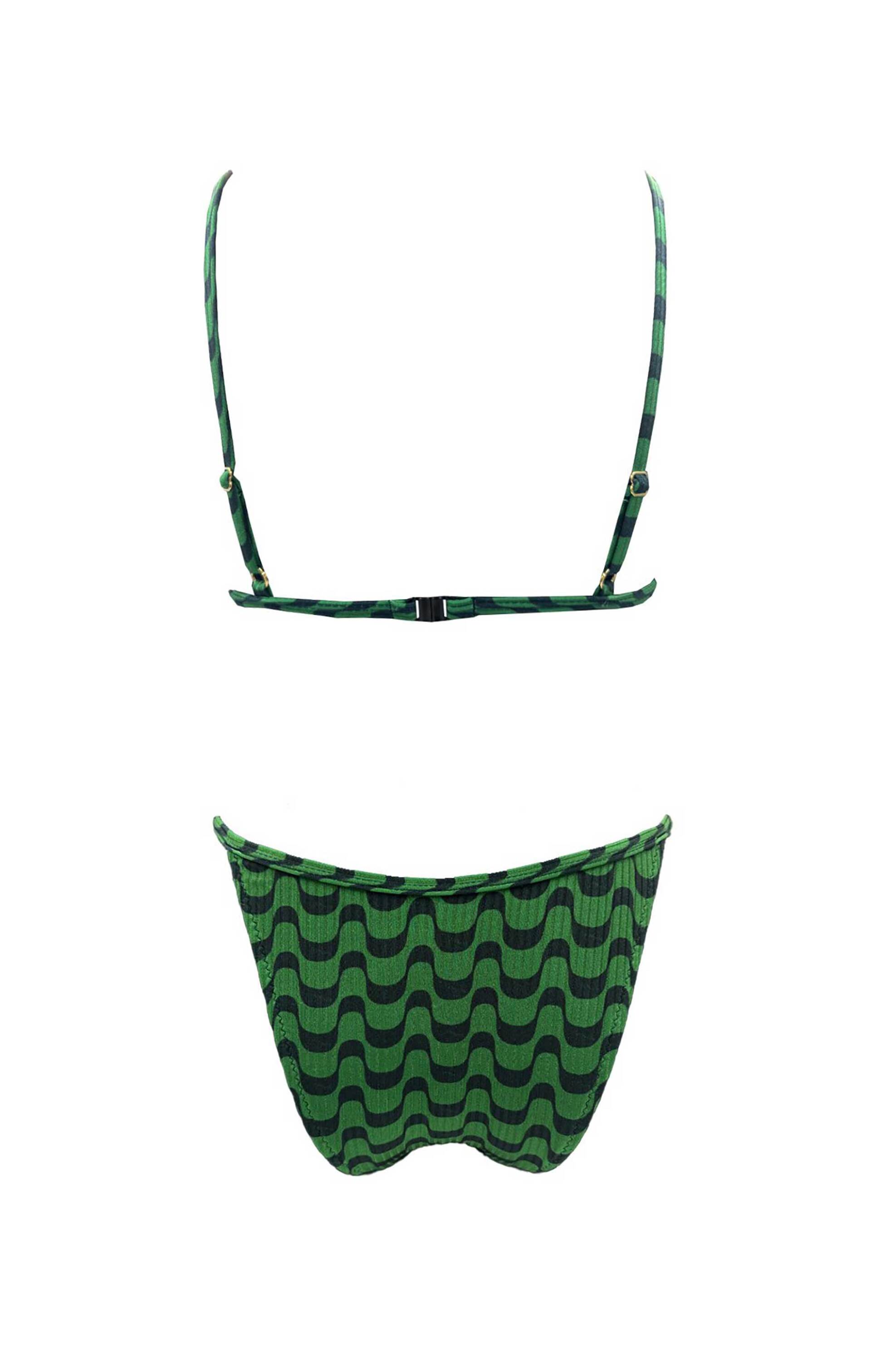 Emma Swimwear σετ γυναικείο μαγιό μπικίνι τοπ triangle και σλιπ με print "Nori" - EMMA 871 Πράσινο φωτογραφία