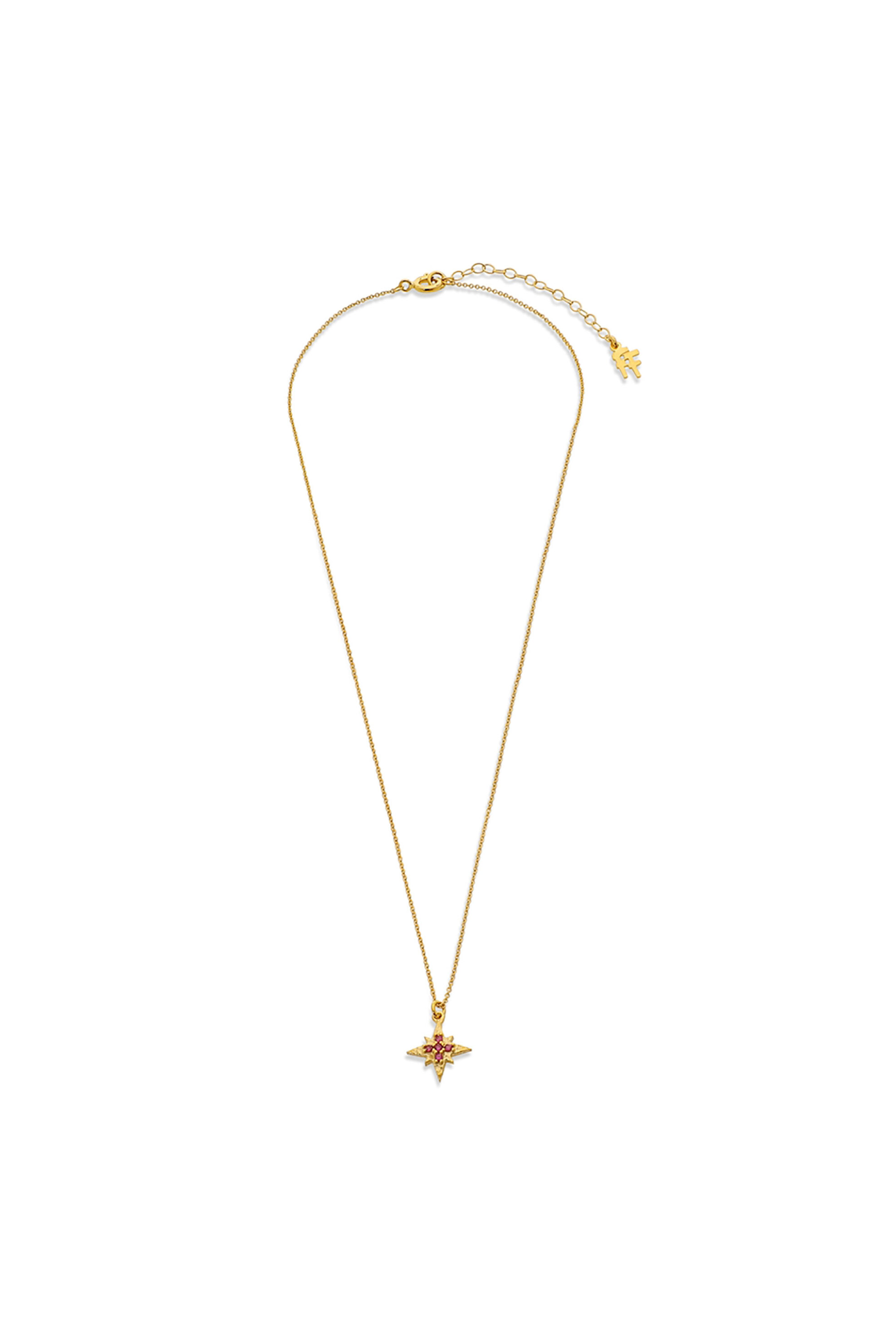 Folli follie γυναικείο κοντό επίχρυσο κολιέ με αστέρι και ματζέντα πέτρες "Astro Glow" - 3N23S030YD Χρυσό φωτογραφία