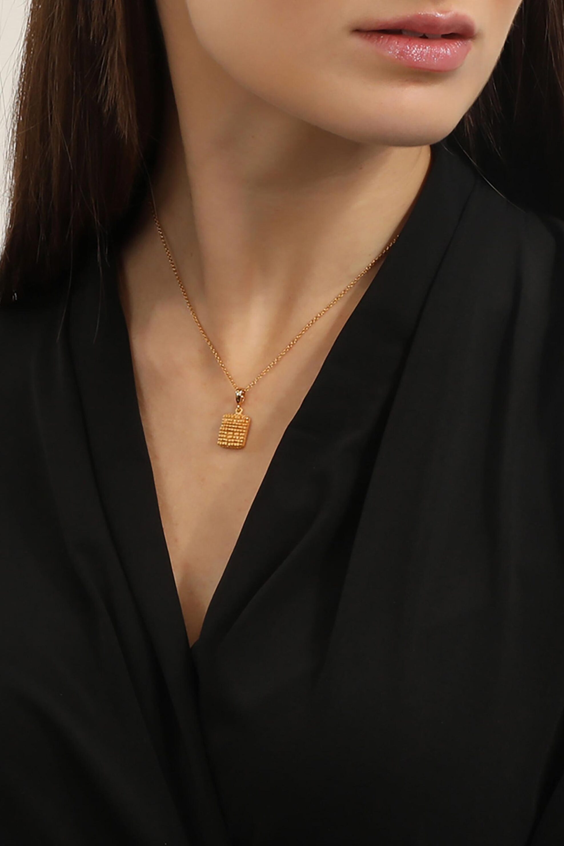 Folli Follie γυναικείο κοντό επίχρυσο κολιέ κρεμαστό με ψηφιδωτό μοτίφ "Mosaic Moments" - 1N23S093Y Χρυσό φωτογραφία