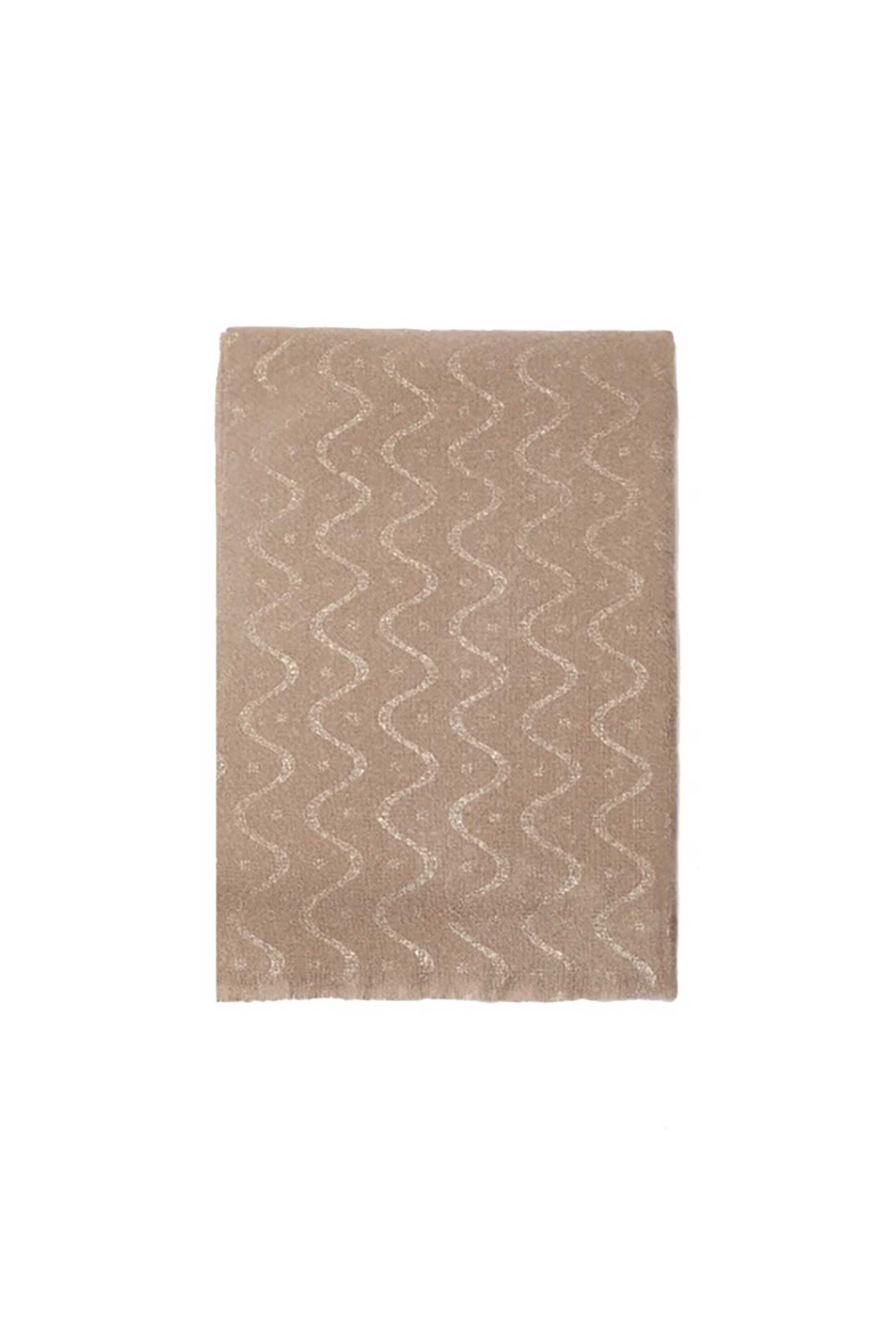 Folli Follie γυναικείο φουλάρι με σχέδιο χρυσές γραμμές - SF24B020 Μπεζ