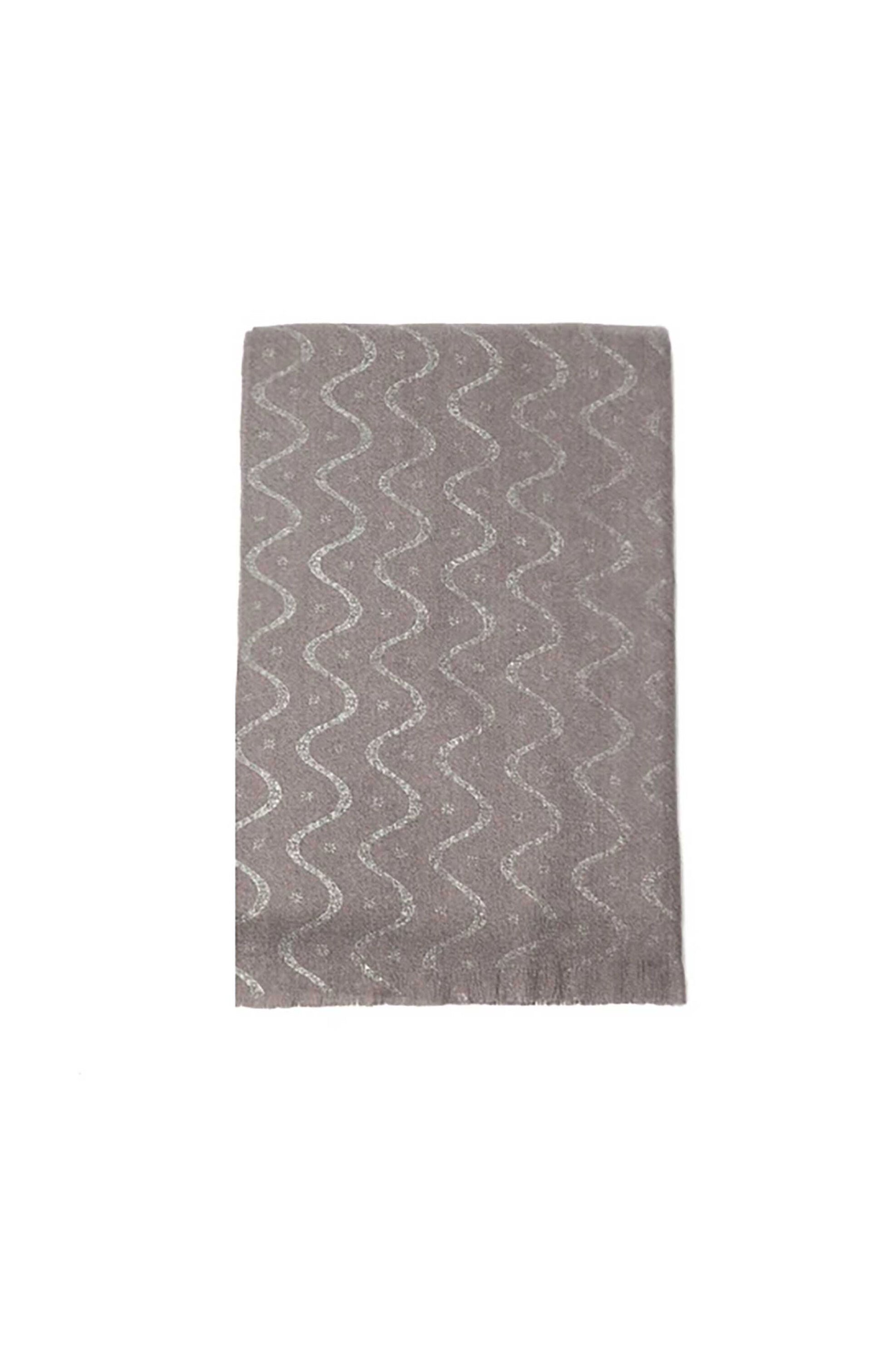 Folli Follie γυναικείο φουλάρι με σχέδιο χρυσές γραμμές - SF24B020A Γκρι