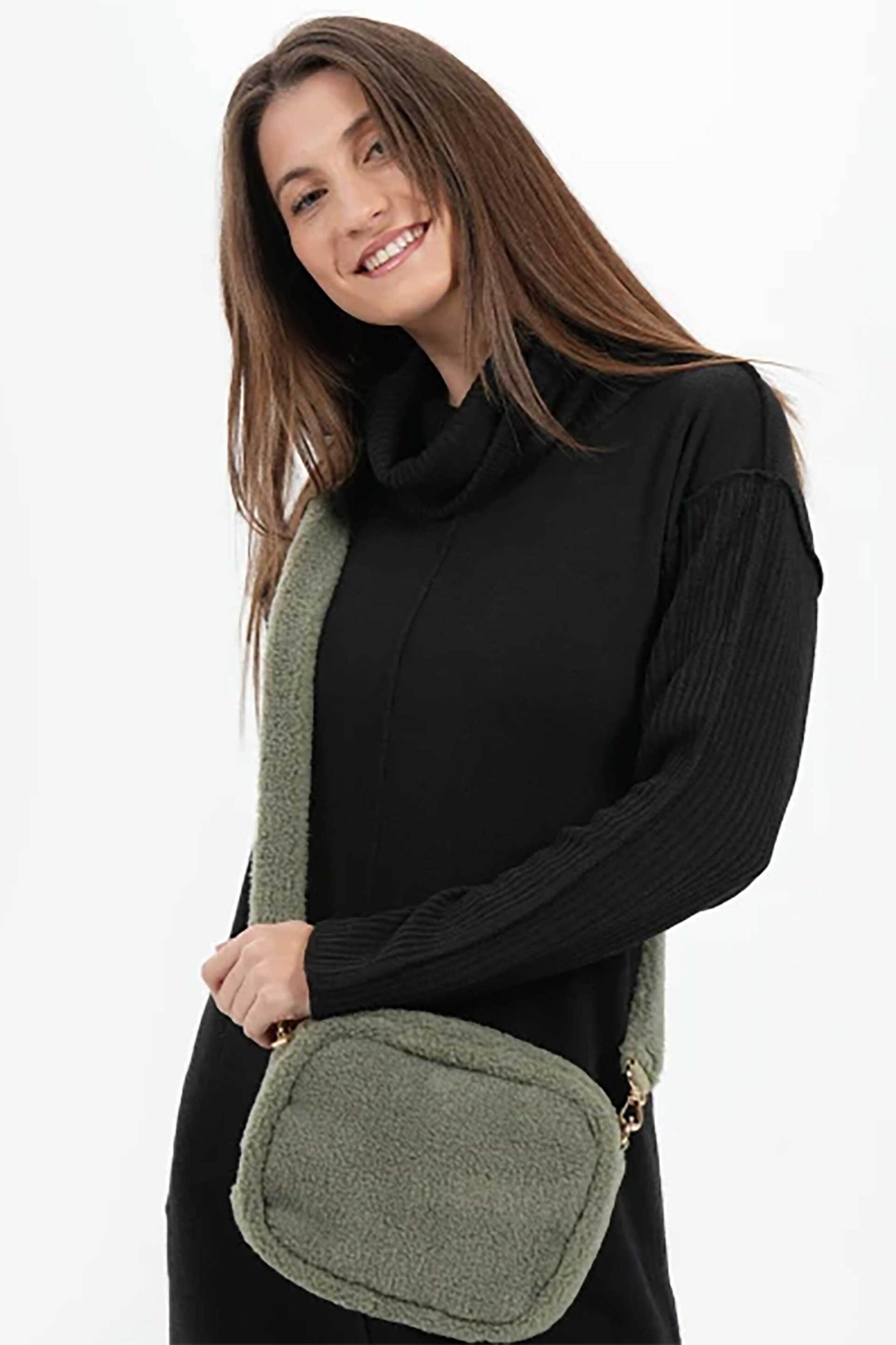 FOLLI FOLLIE Folli Follie γυναικεία τσάντα crossbody "Furry Tales" - CB24F018GE Πράσινο Σκούρο - 2