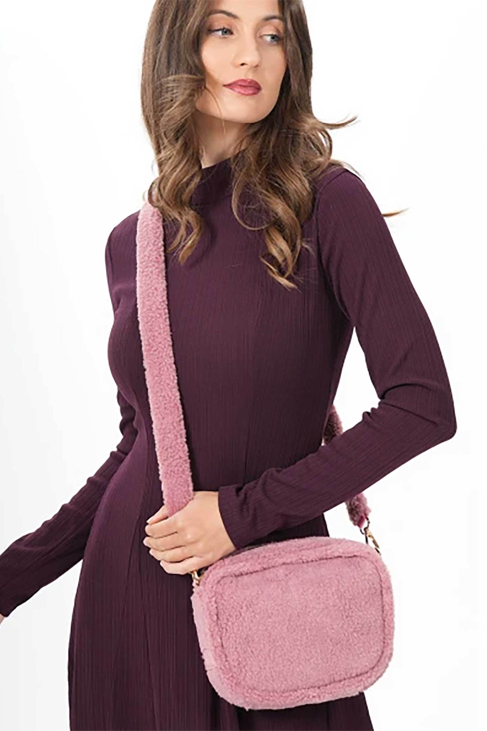 Folli Follie Γυναικεία Τσάντα Crossbody Furry Tales - Cb24F018Gp Ροζ