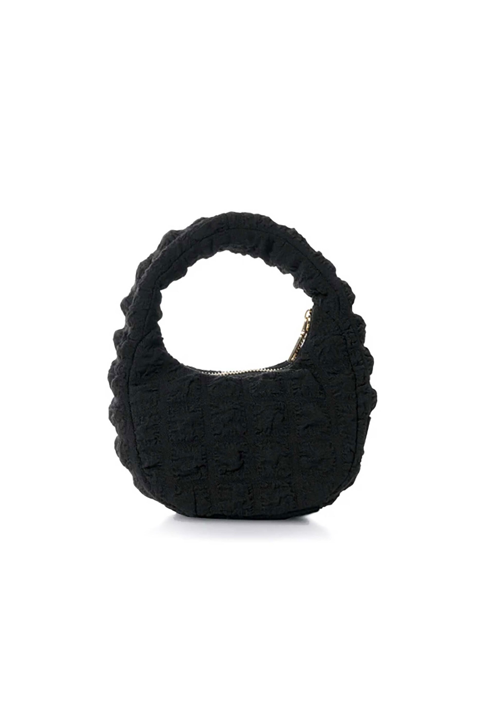 Folli Follie γυναικεία τσάντα καπιτονέ hobo "Hype me up" - HO24F005GK Μαύρο