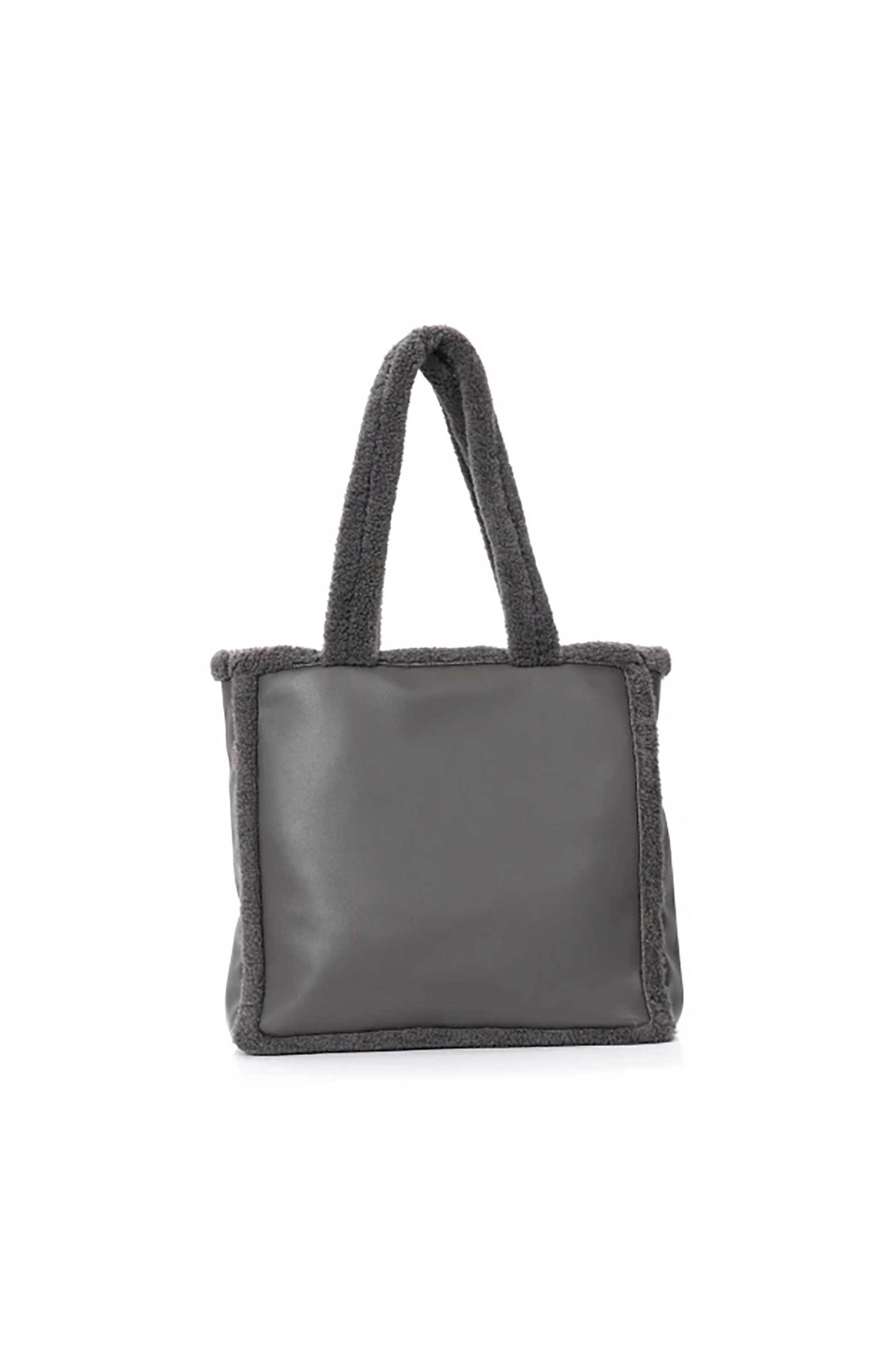 Folli Follie γυναικεία τσάντα tote δύο όψεων "Furry Tales" - OB24C015GDA Γκρι