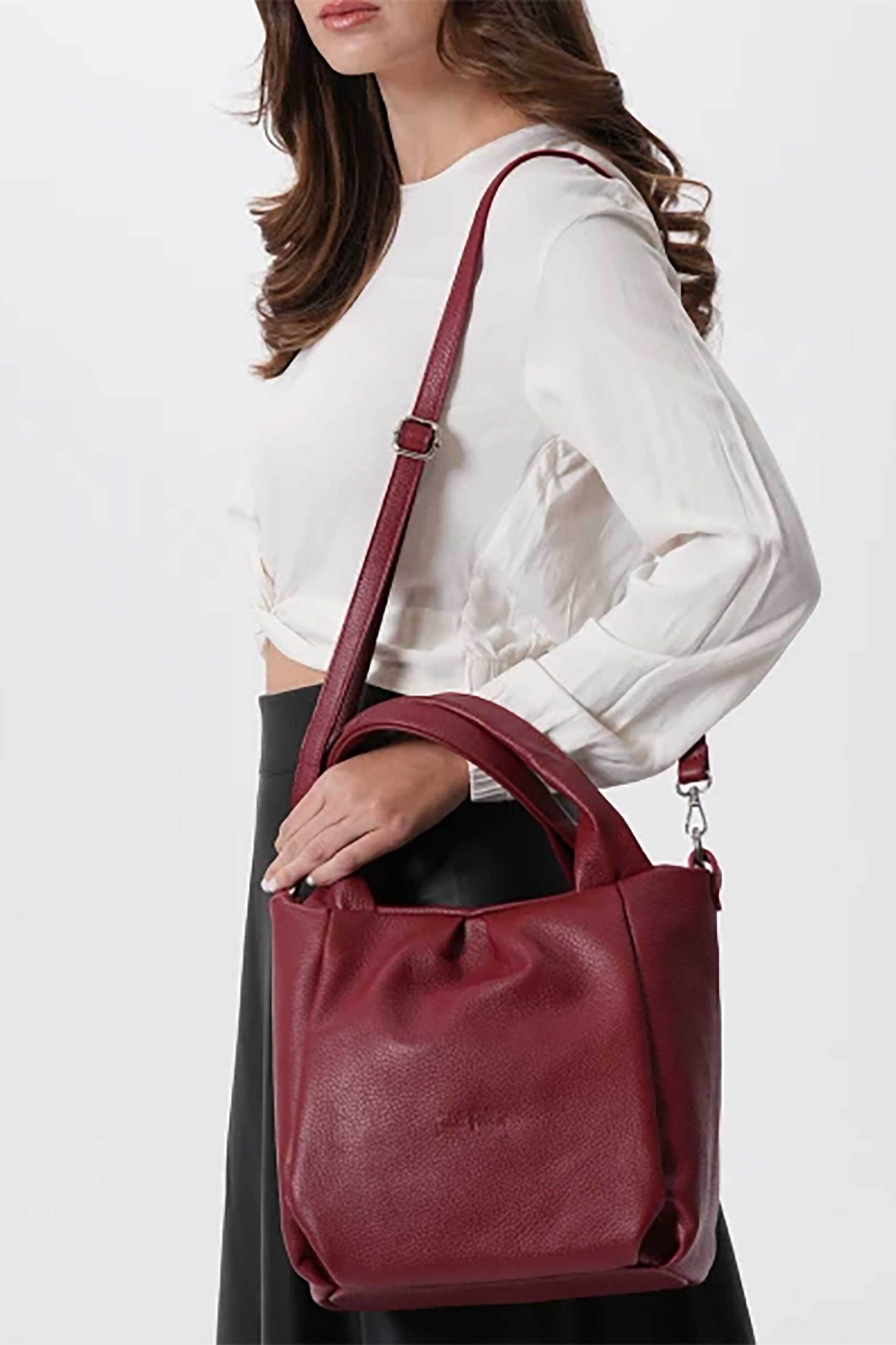 Folli Follie Γυναικεία Τσάντα Χειρός Crossbody Metropolitan Fab - Hb24L009Gr Μπορντό