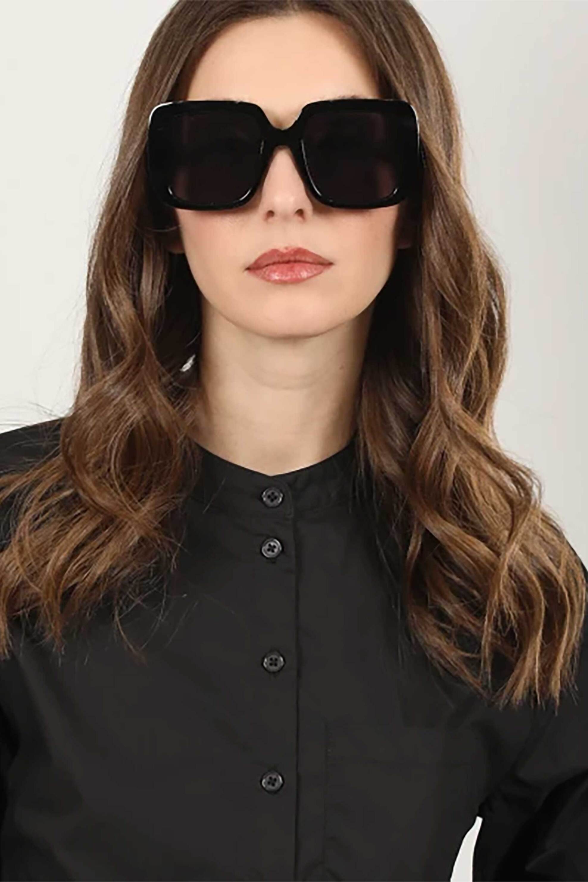 Folli Follie γυναικεία γυαλιά ηλίου μεγάλη τετράγωνη μάσκα - SG25B050K Μαύρο φωτογραφία