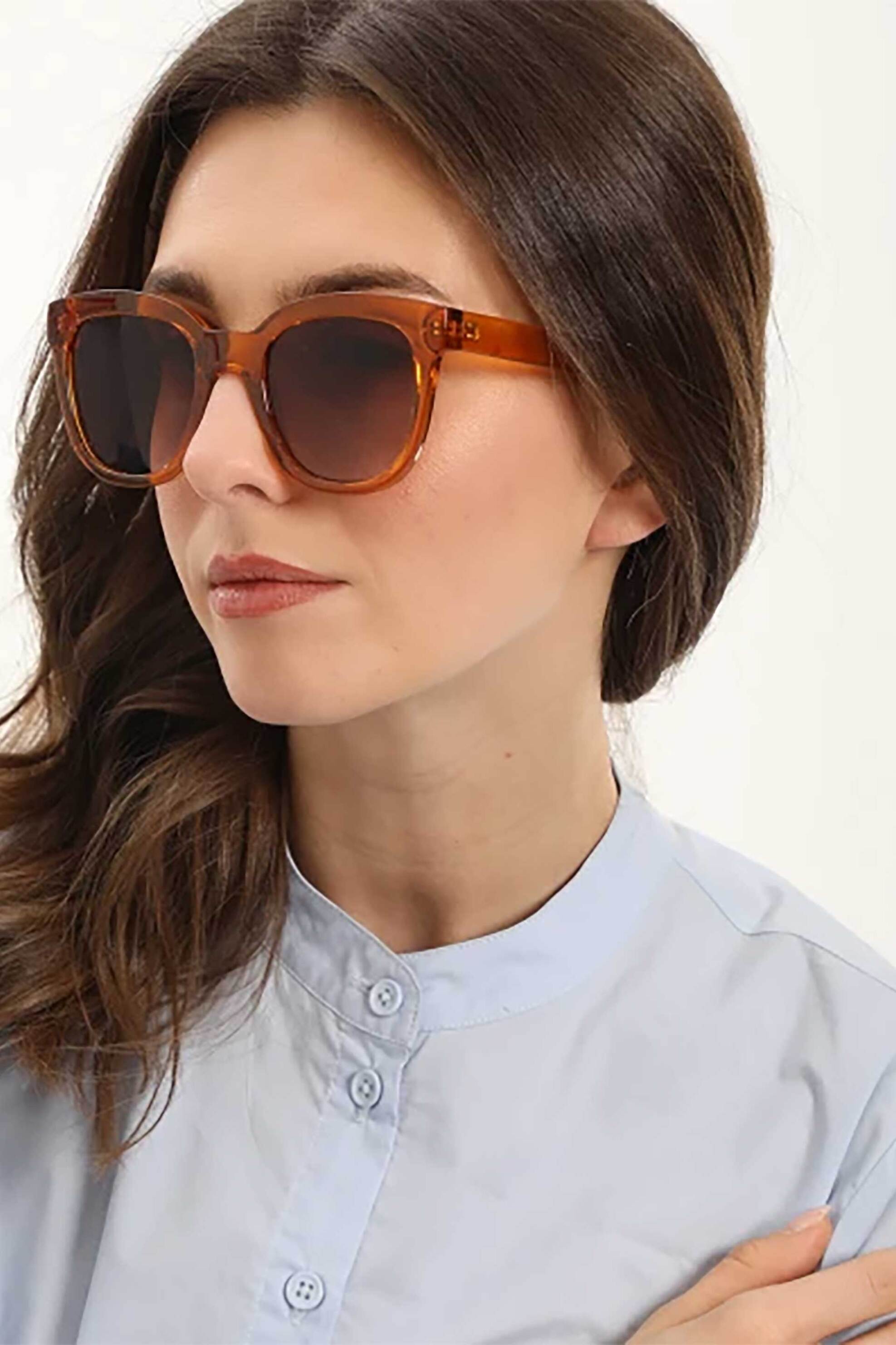 Folli Follie γυναικεία γυαλιά ηλίου σε στρογγυλό σχήμα - SG25B053LB Καφέ Ανοιχτό φωτογραφία