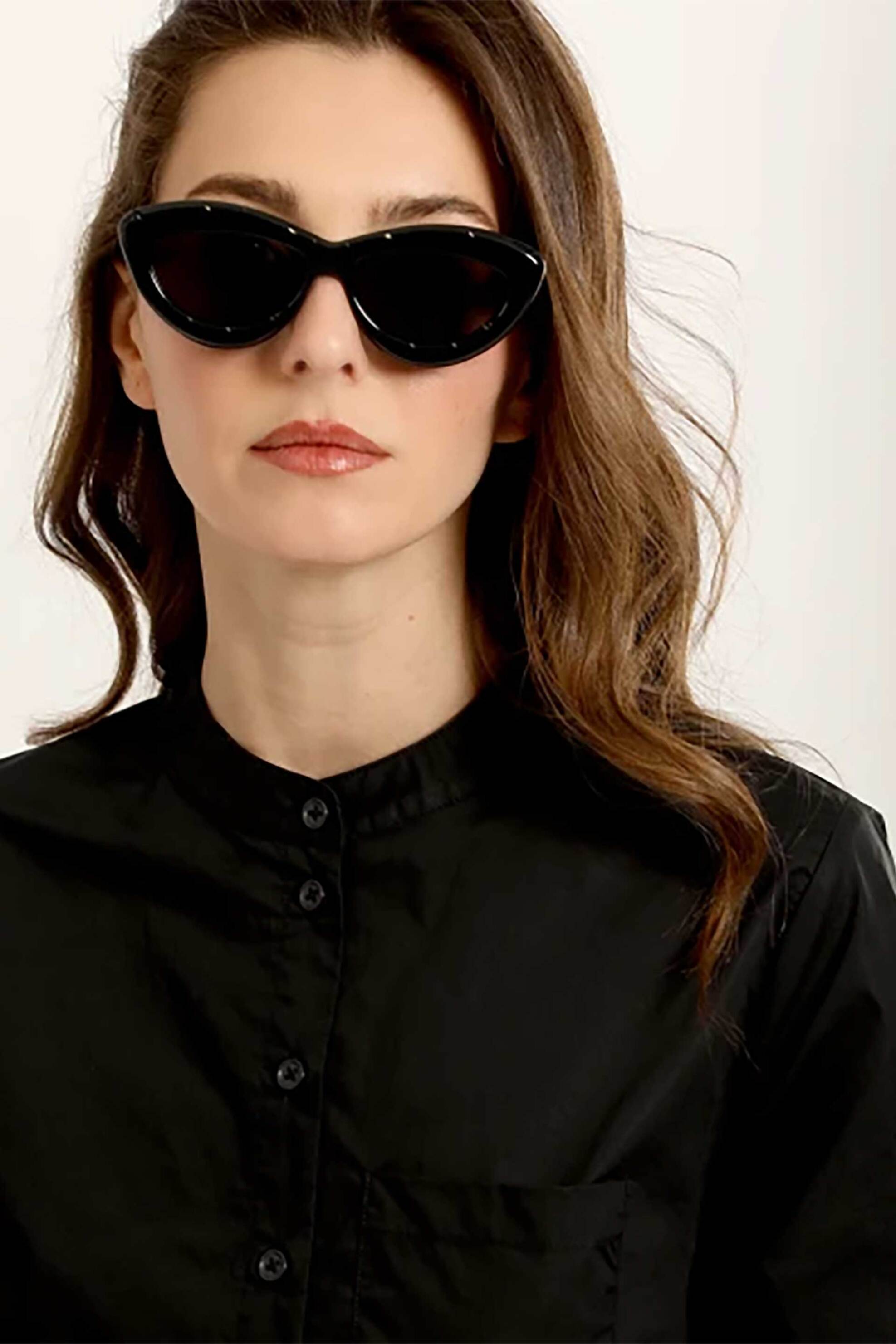 Folli Follie γυναικεία γυαλιά ηλίου σχήμα στρογγυλεμένο cat-eye - SG25B056K Μαύρο φωτογραφία