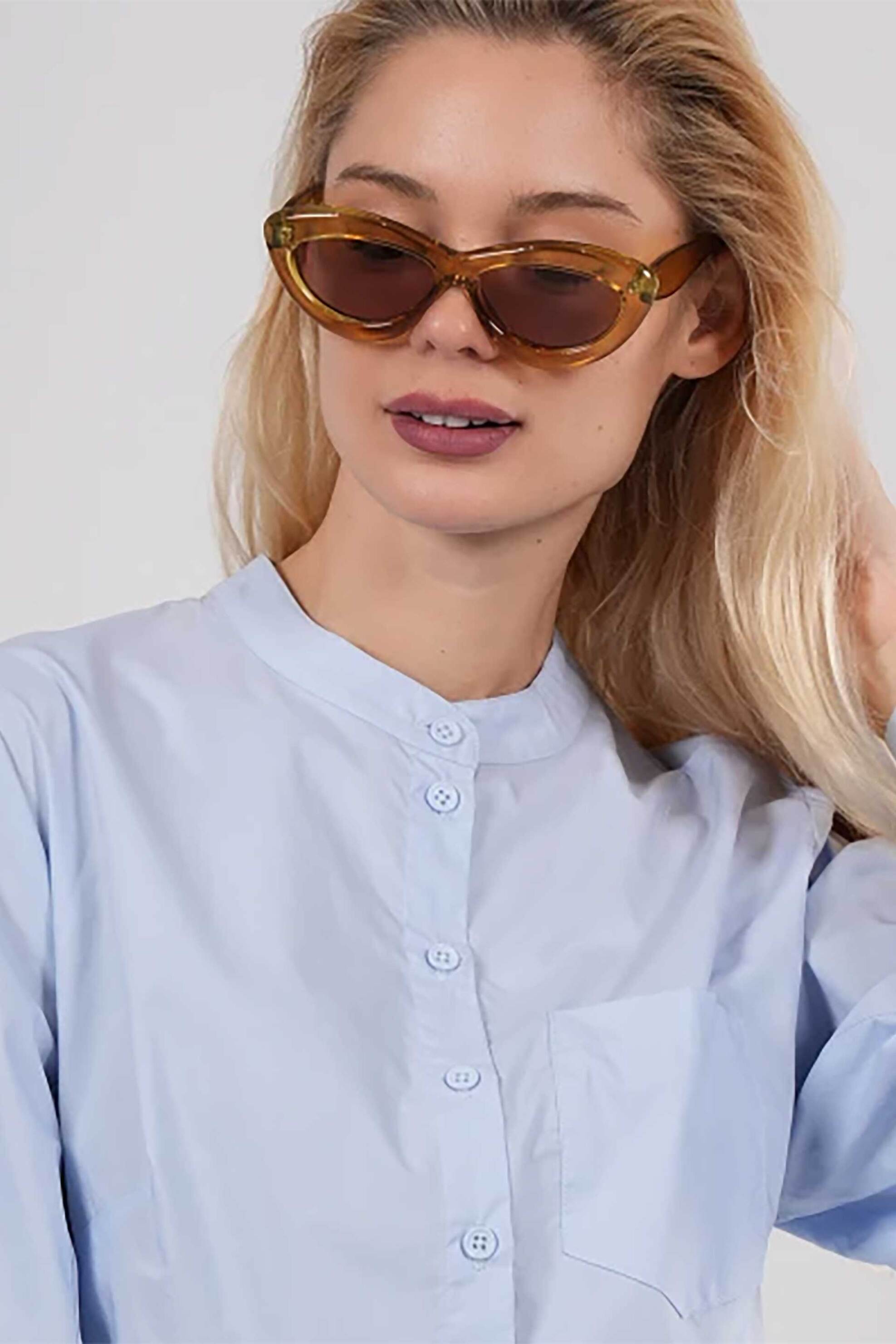 Folli Follie γυναικεία γυαλιά ηλίου σχήμα στρογγυλεμένο cat-eye - SG25B056Y Κίτρινο φωτογραφία