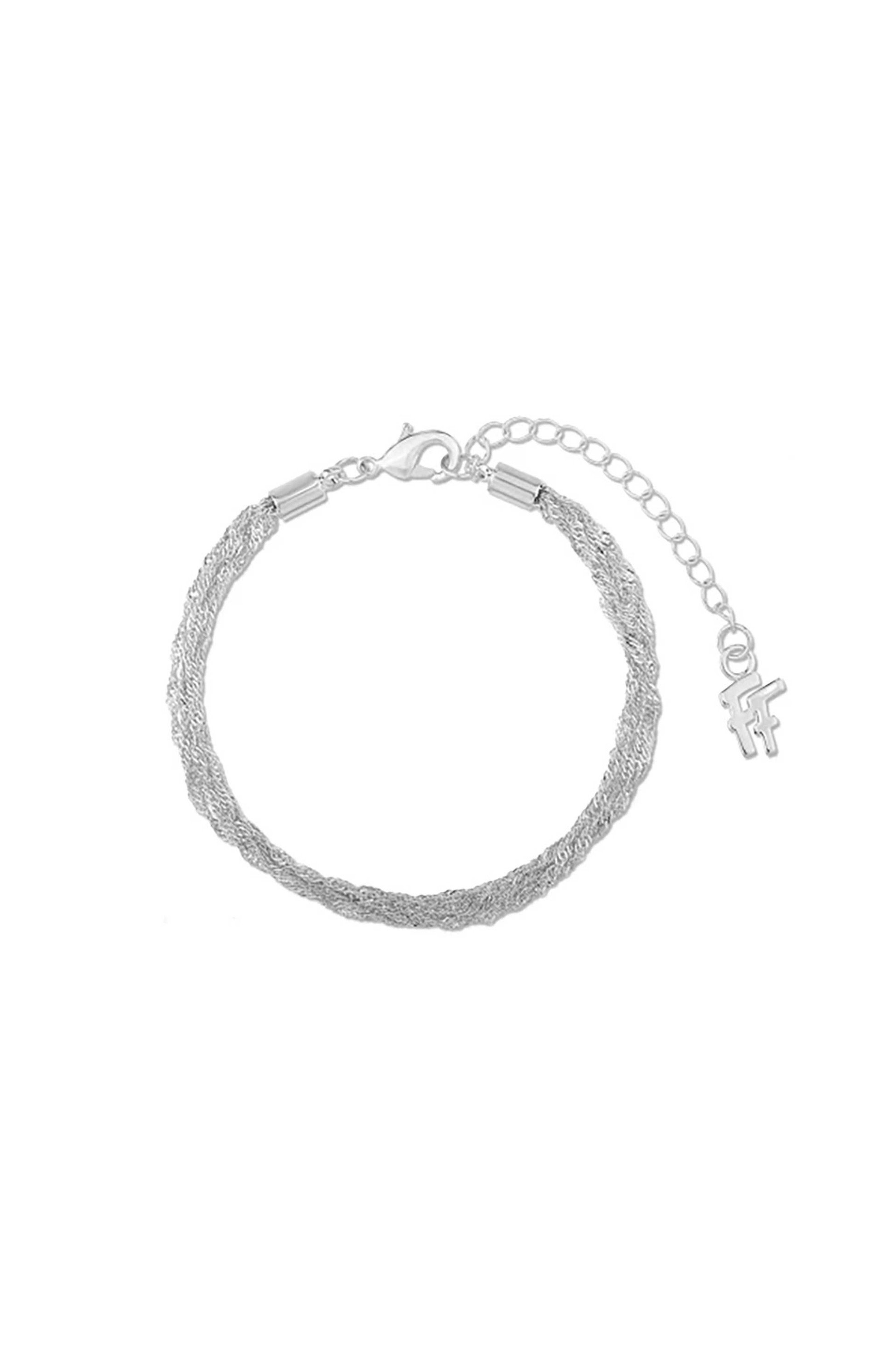 Folli Follie γυναικείο ασημί βραχιόλι πολλές λεπτές αλυσίδες "The Chain Addiction" - 1B24D100 Ασημί