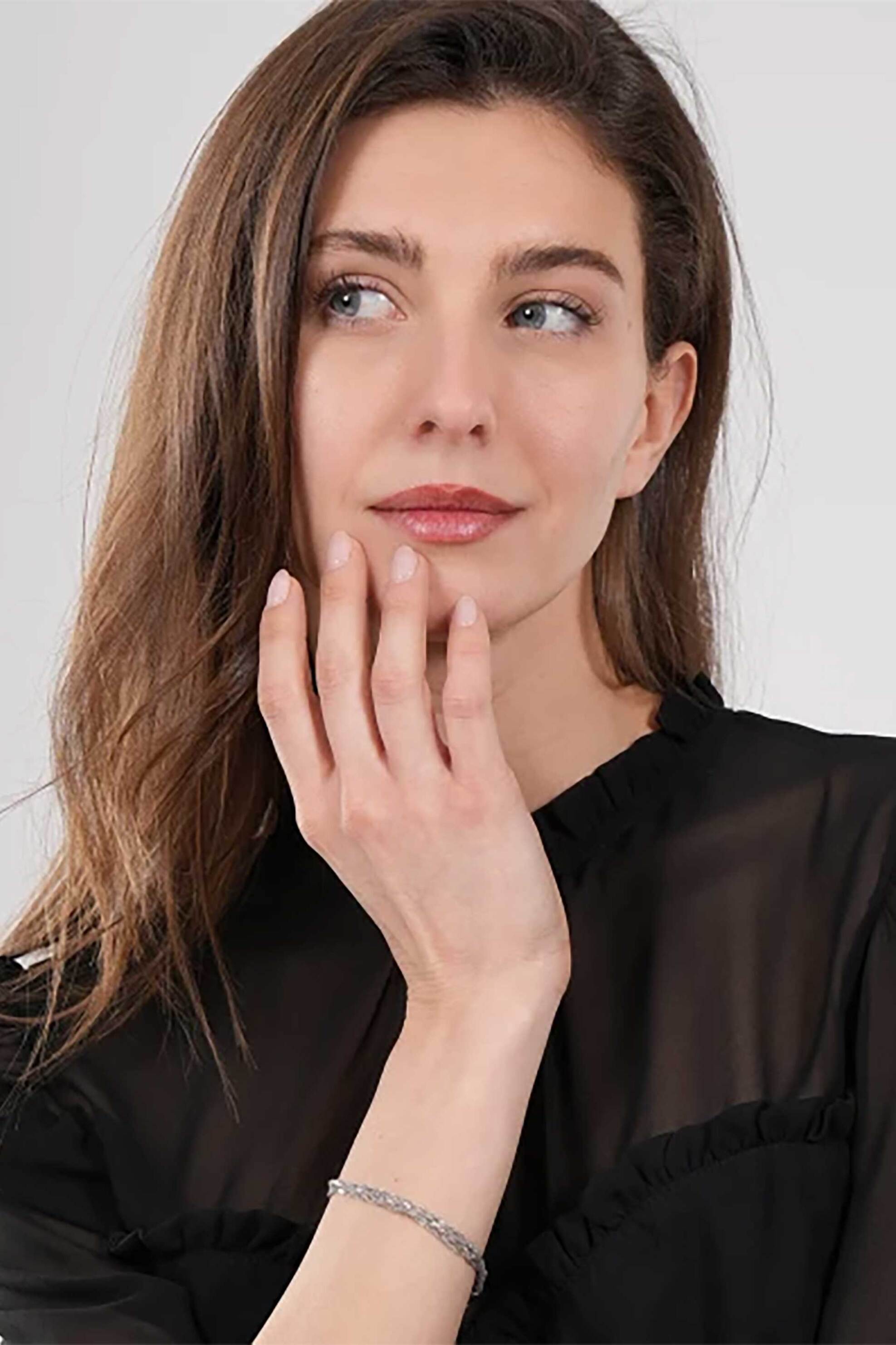 Folli Follie γυναικείο ασημί βραχιόλι πολλές λεπτές αλυσίδες "The Chain Addiction" - 1B24D100 Ασημί φωτογραφία