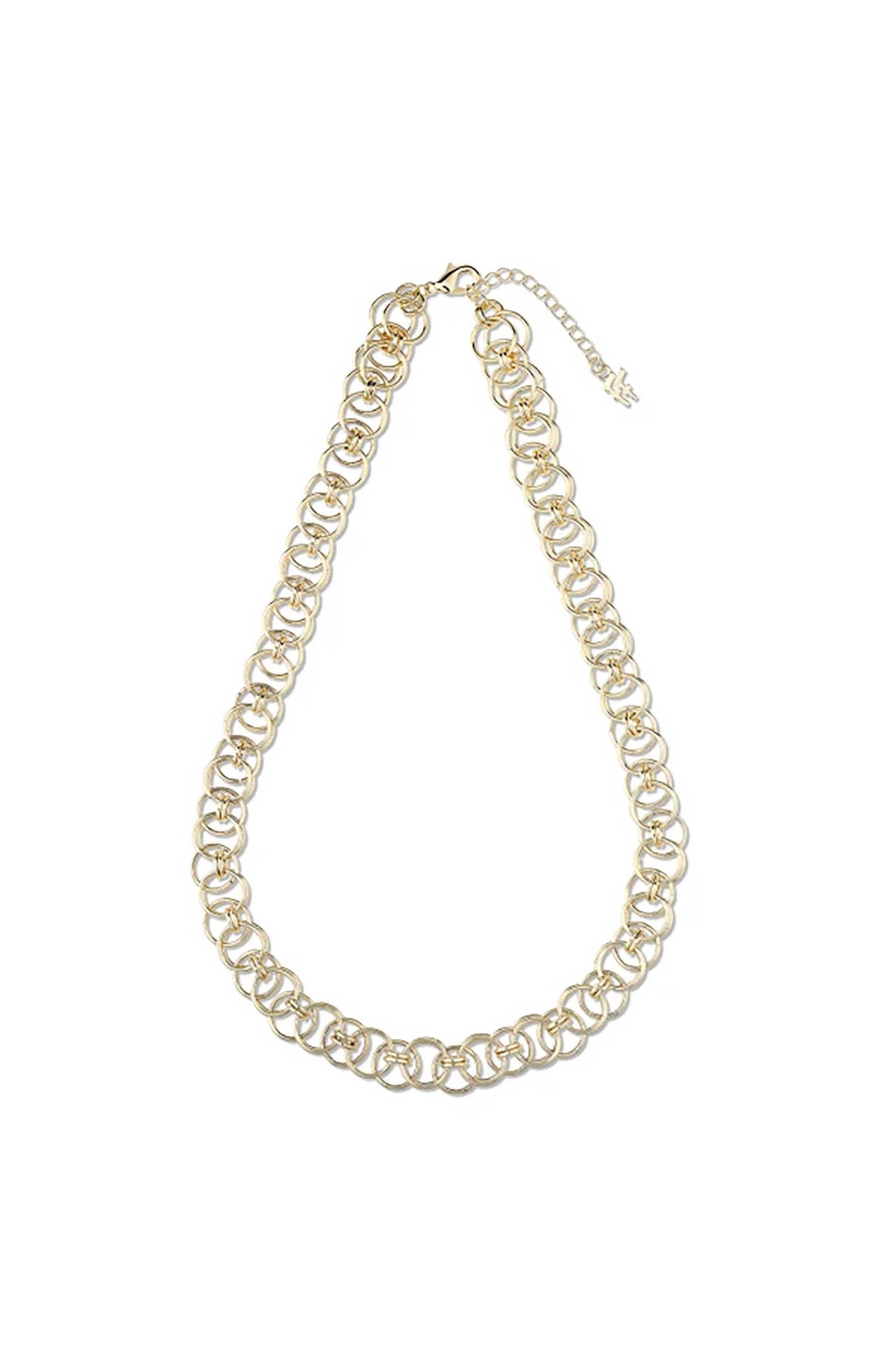 Folli Follie γυναικείο επίχρυσο κολιέ αλυσίδα με λεπτούς κρίκους "The Chain Addiction" - 1N24D132Y Χρυσό