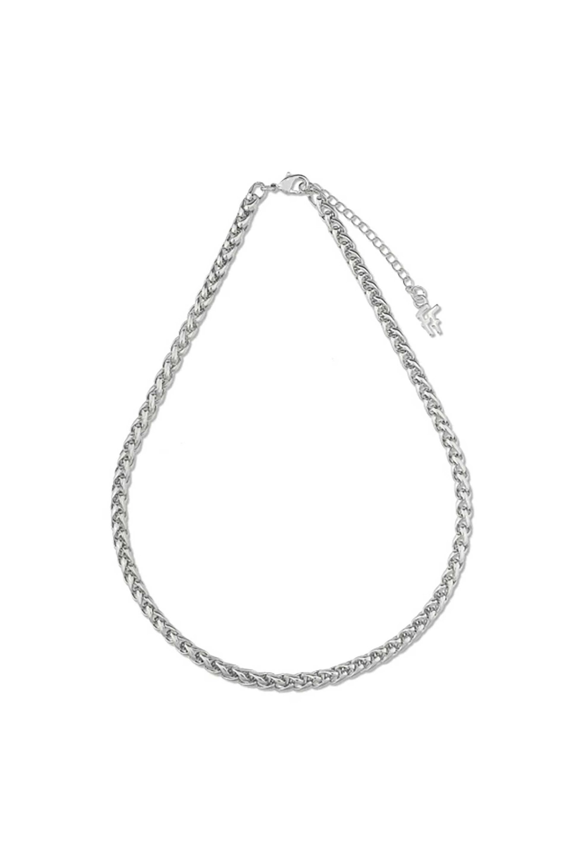 Folli Follie γυναικείο ασημί κολιέ φαρδιά αλυσίδα "The Chain Addiction" - 1N24D137 Ασημί