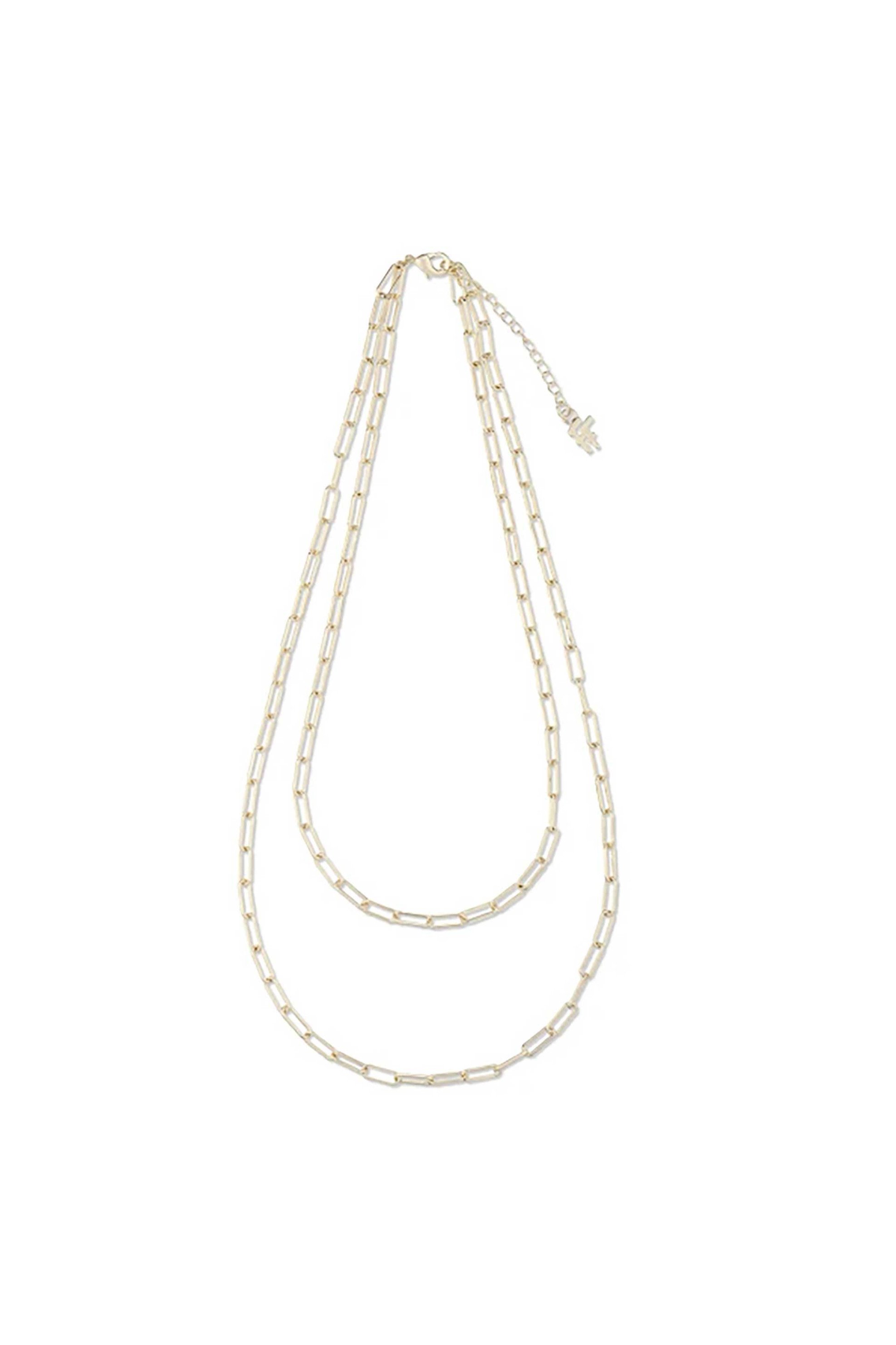 Folli Follie γυναικείο επίχρυσο κολιέ διπλή αλυσίδα "The Chain Addiction" - 1N24D141Y Χρυσό