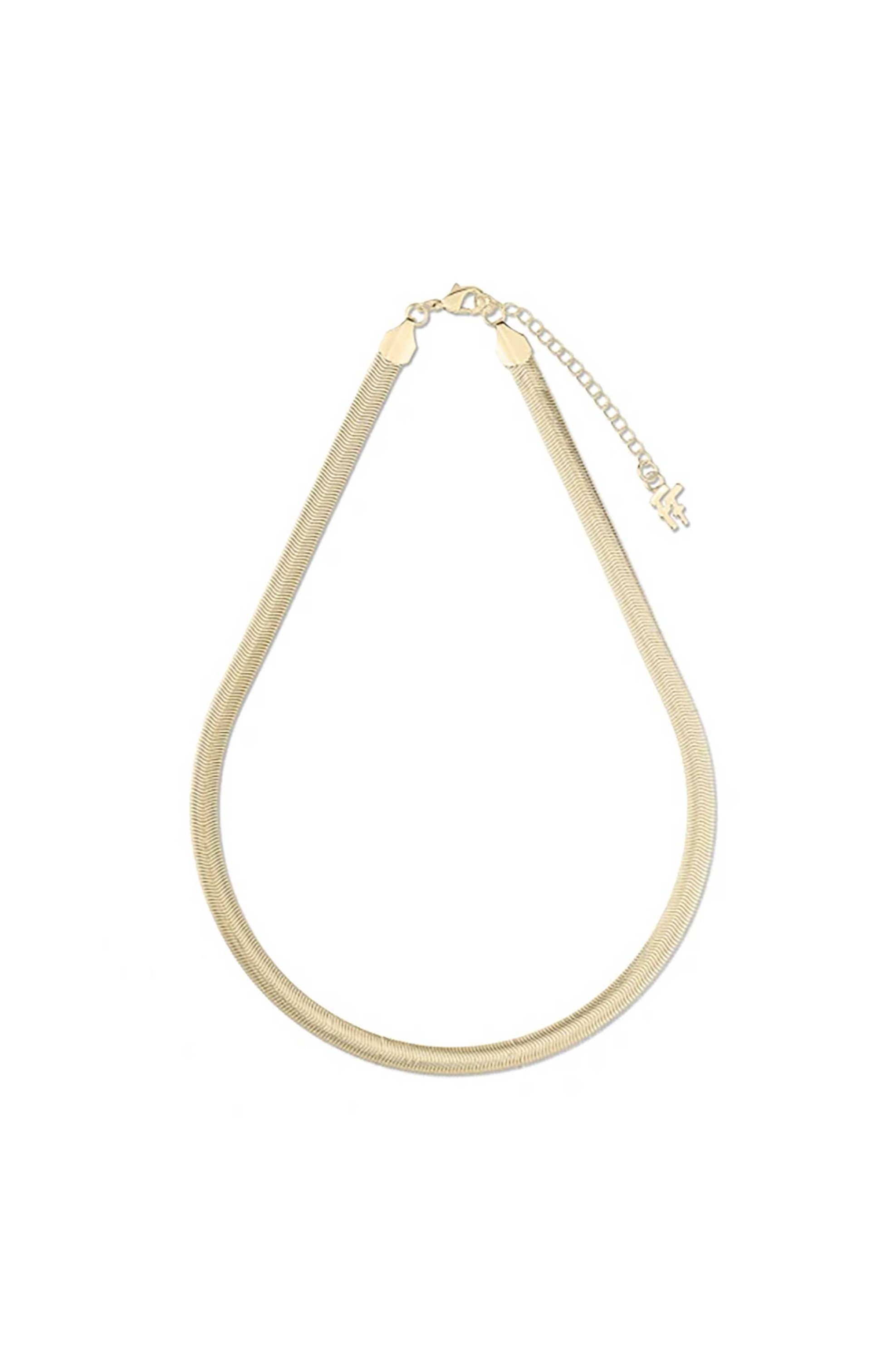 Folli Follie γυναικείο επίχρυσο κολιέ επίπεδη αλυσίδα "The Chain Addiction" - 1N24D148Y Χρυσό