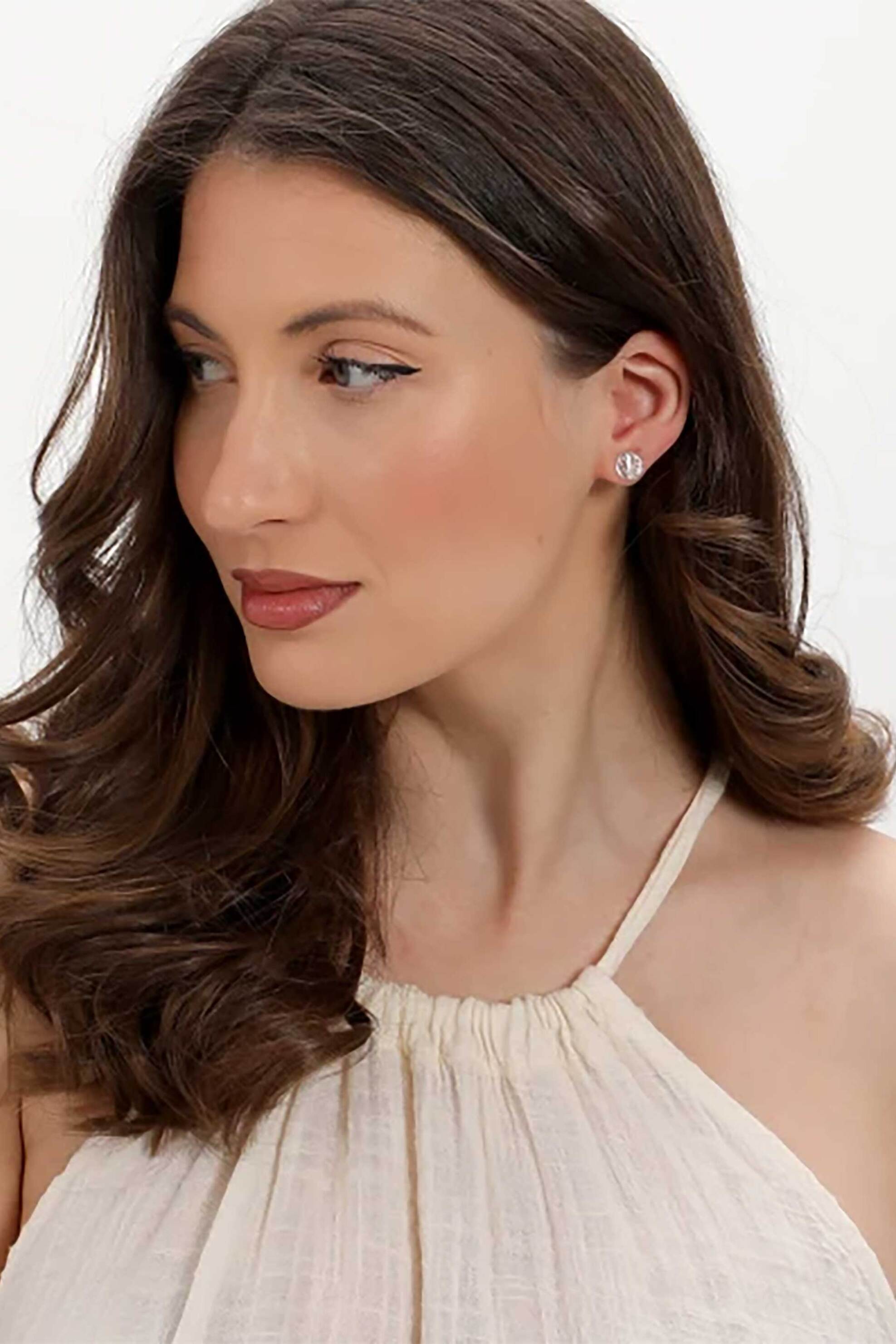 Folli Follie γυναικεία ασημένια καρφωτά σκουλαρίκια "Kallos " - 1E25S164 Ασημί φωτογραφία