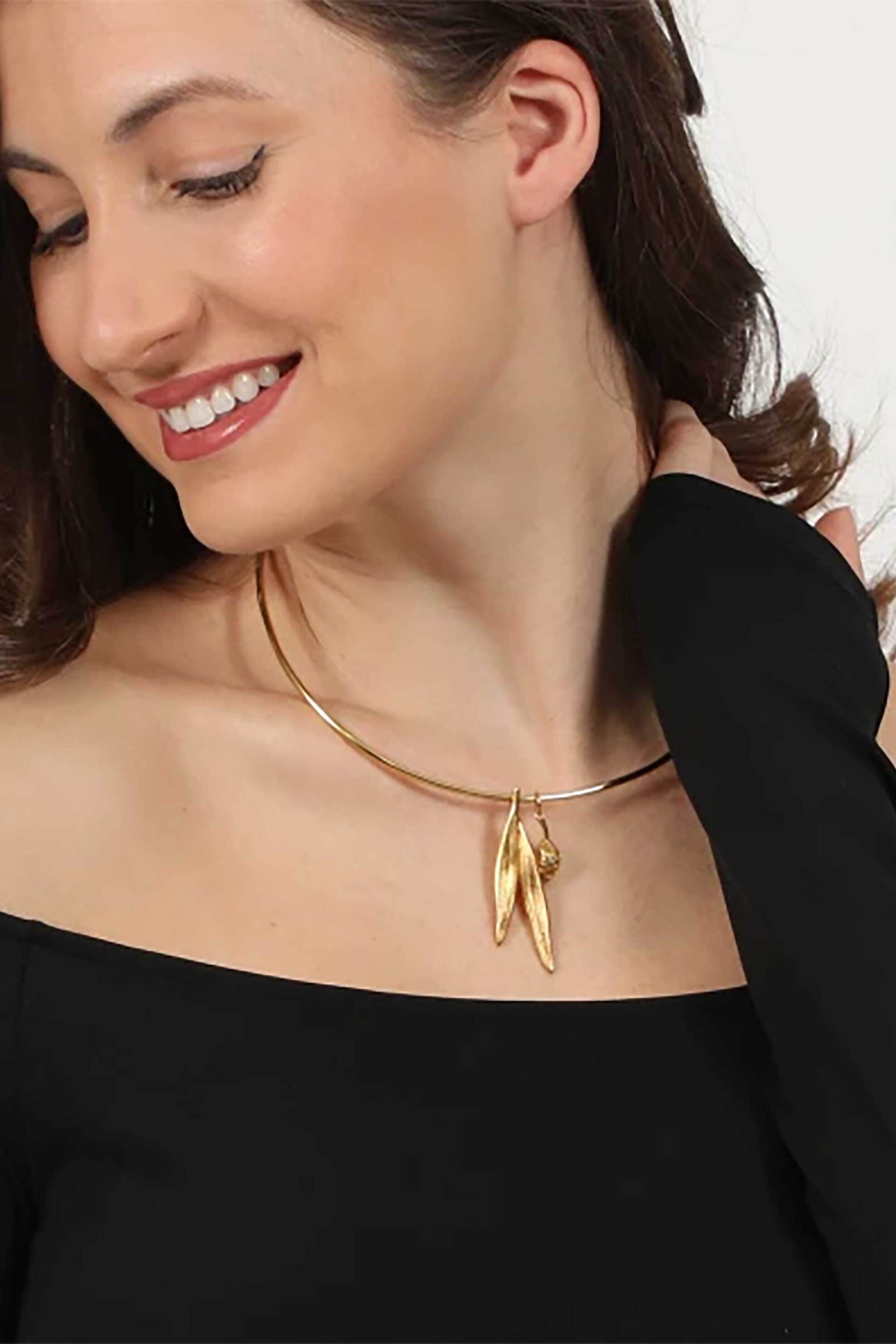 Folli Follie γυναικείο επίχρυσο μενταγιόν "Anima Olea" - 1P25S001Y Χρυσό φωτογραφία