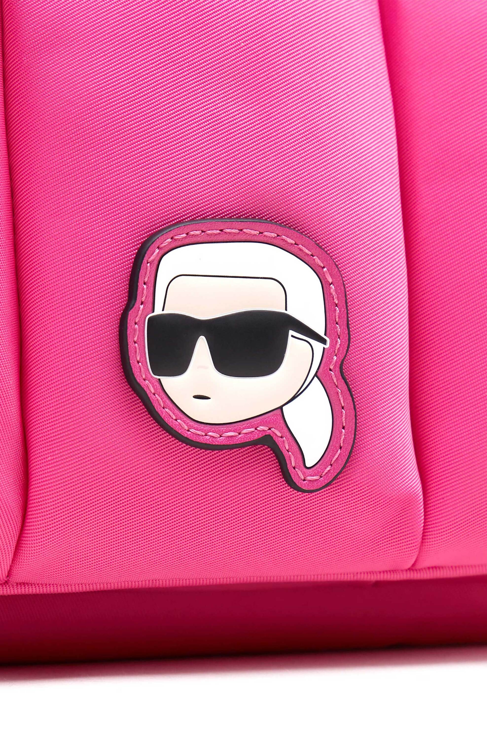KARL LAGERFELD Karl Lagerfeld γυναικεία τσάντα crossbody μονόχρωμη με ανάγλυφη λεπτομέρεια "K/Ikonik 2.0" - 240W3080 Φούξια - 3