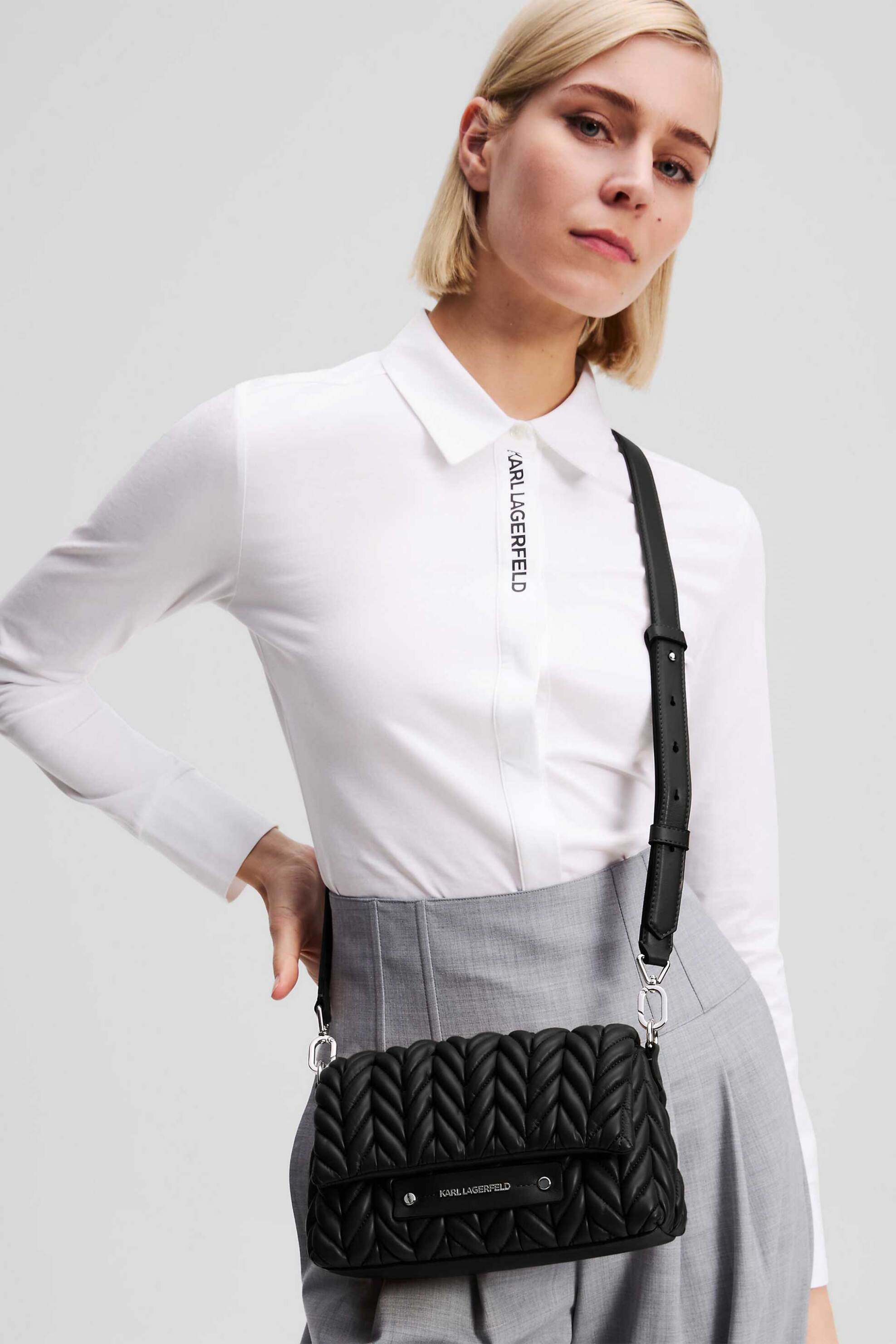 Karl Lagerfeld γυναικεία τσάντα crossbody "K/Weave Crossbody" - A2W30153 Μαύρο φωτογραφία