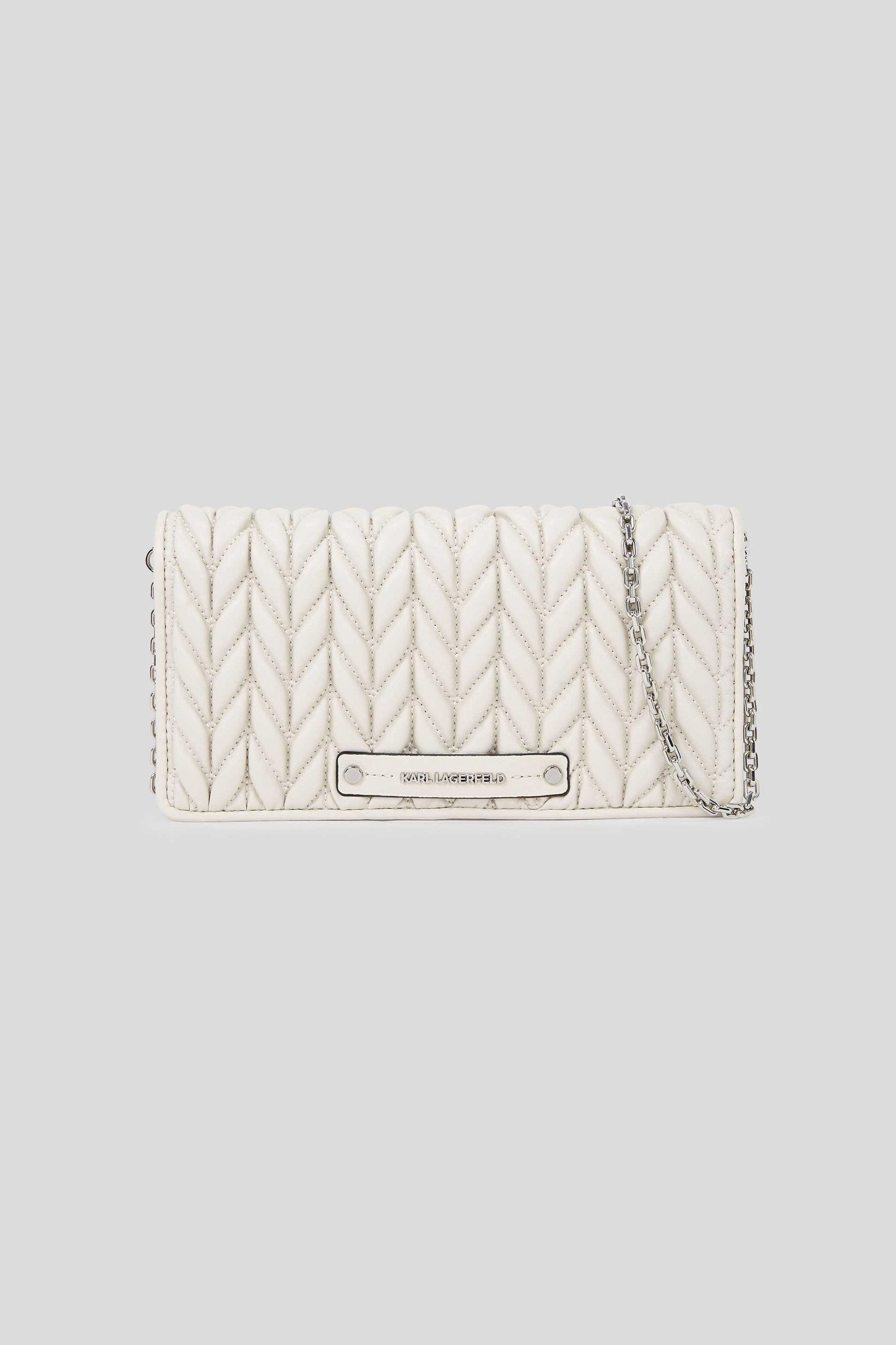 KARL LAGERFELD Karl Lagerfeld γυναικεία τσάντα crossbody "K/Weave Crossbody" - A2W32027 Εκρού