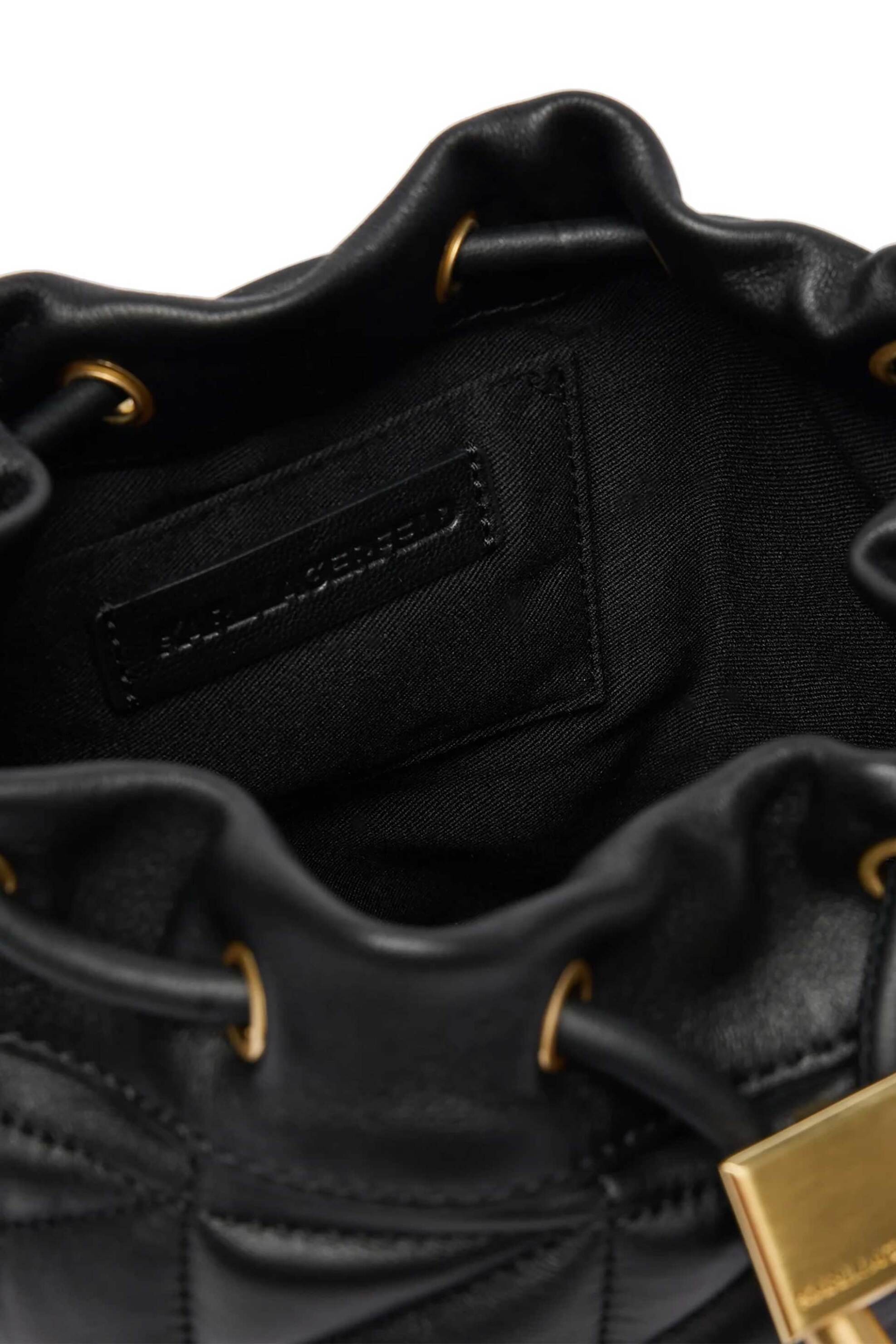 Karl Lagerfeld γυναικεία δερμάτινη τσάντα bucket "K/Kuilt" - A4W30088 Μαύρο φωτογραφία