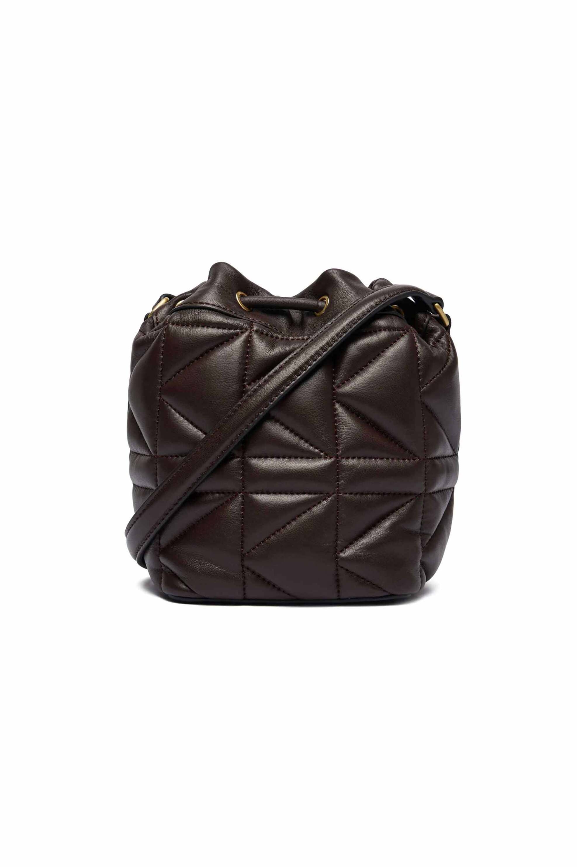 Karl Lagerfeld γυναικεία δερμάτινη τσάντα bucket "K/Kuilt" - A4W30088 Καφέ Σκούρο φωτογραφία