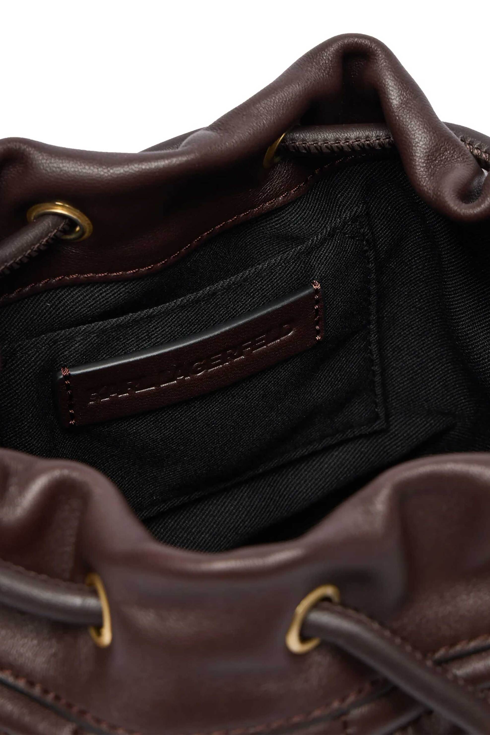 Karl Lagerfeld γυναικεία δερμάτινη τσάντα bucket "K/Kuilt" - A4W30088 Καφέ Σκούρο φωτογραφία