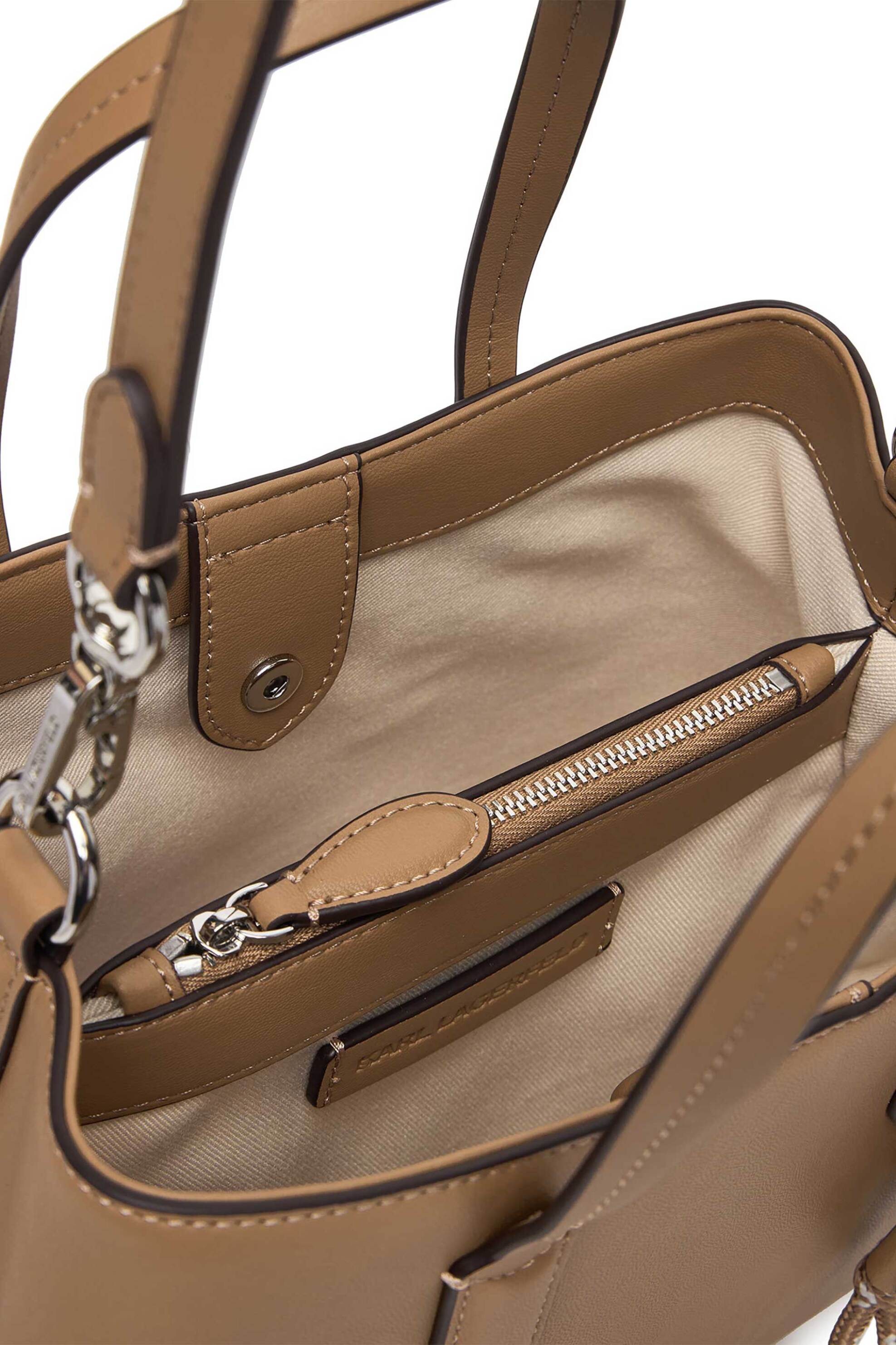 KARL LAGERFELD Karl Lagerfeld γυναικεία τσάντα tote "Ikon Smooth Small" - B1W30003 Καμηλό - 3