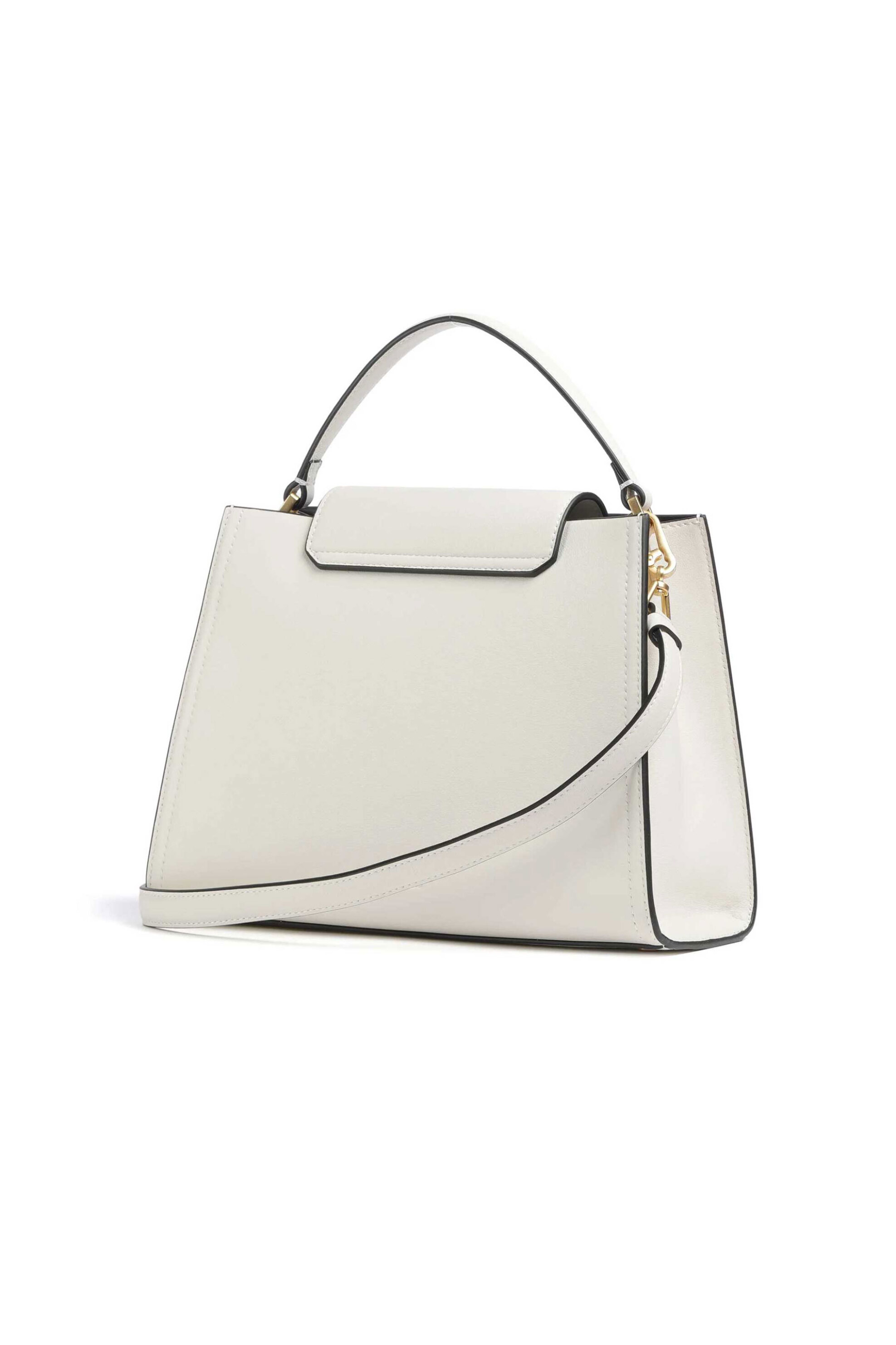 KARL LAGERFELD Karl Lagerfeld γυναικεία δερμάτινη τσάντα χειρός "Signature Medium" - B1W30058 Λευκό - 2