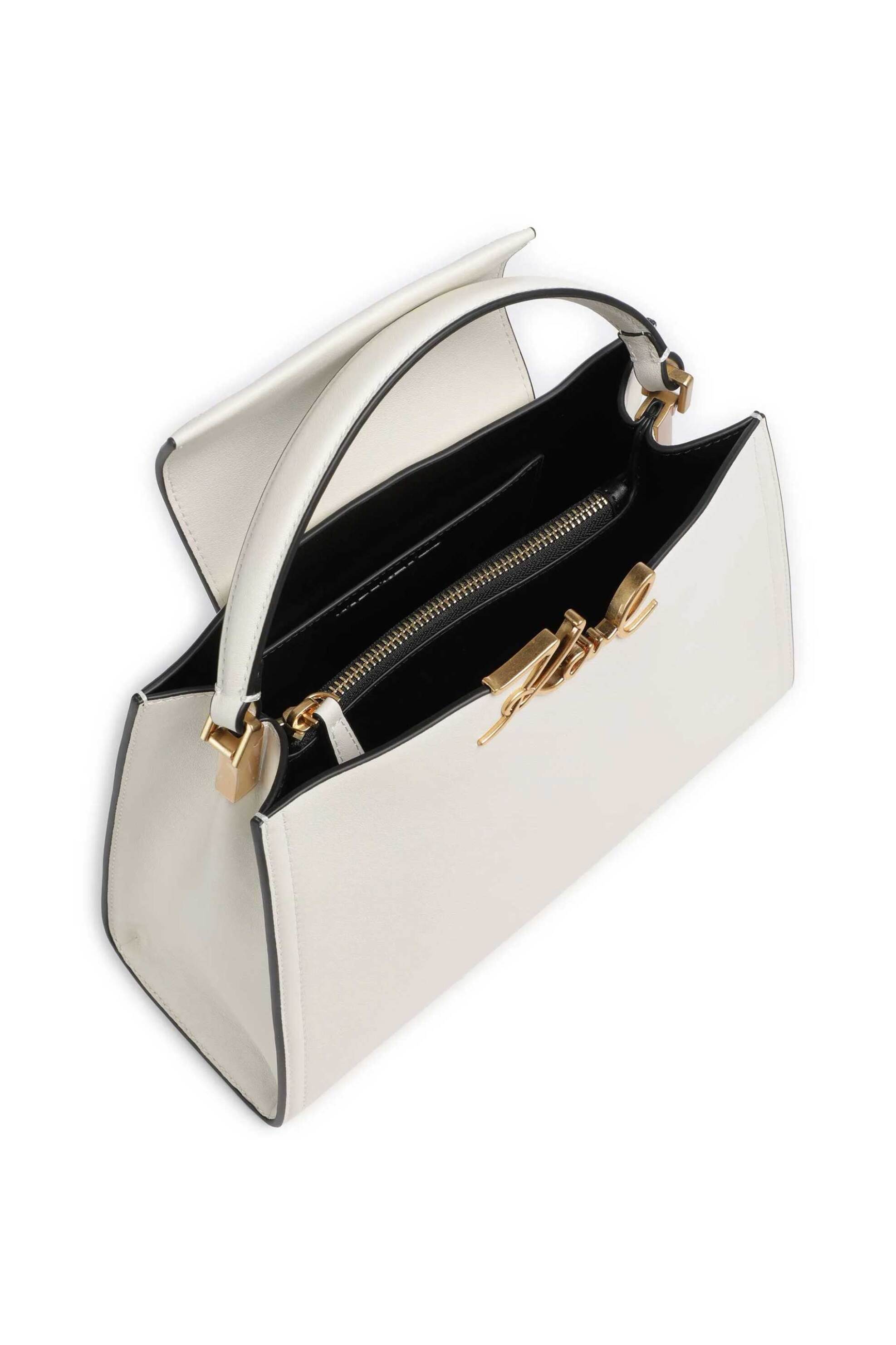 KARL LAGERFELD Karl Lagerfeld γυναικεία δερμάτινη τσάντα χειρός "Signature Medium" - B1W30058 Λευκό - 3