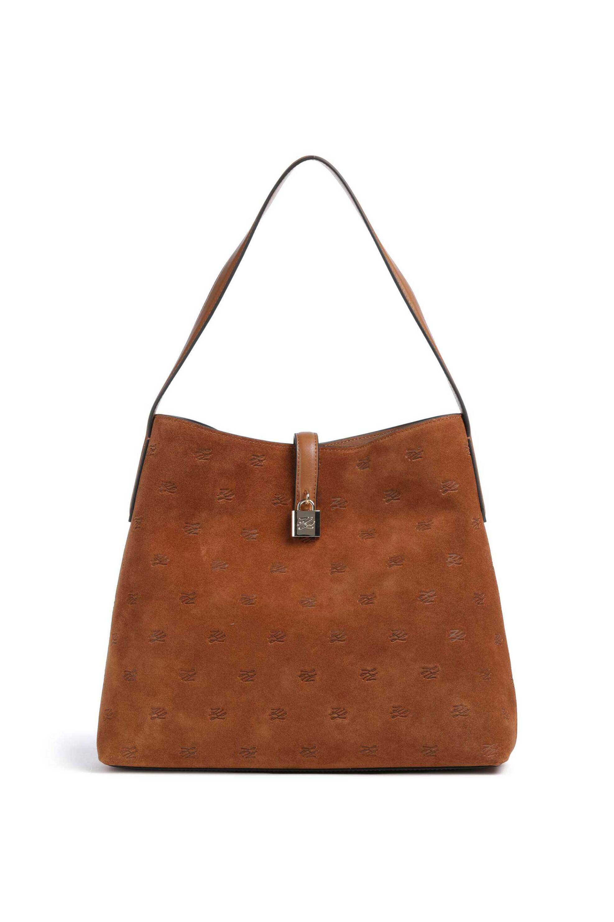 Karl Lagerfeld γυναικεία suede τσάντα hobo "Autograph Padlock" - B1W30105 Ταμπά