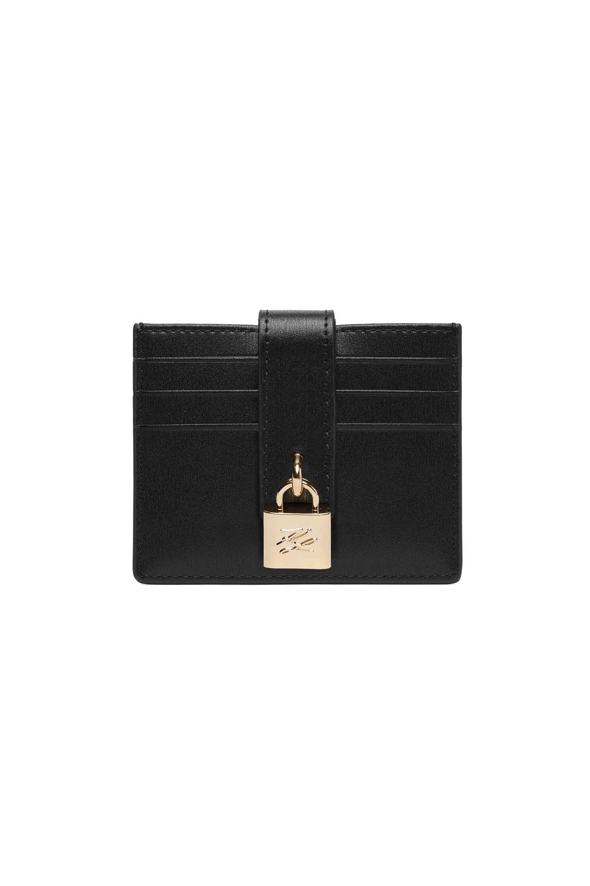 Karl Lagerfeld γυναικεία δερμάτινη θήκη για κάρτες "Autograph Padlock" - B1W32025 Μαύρο