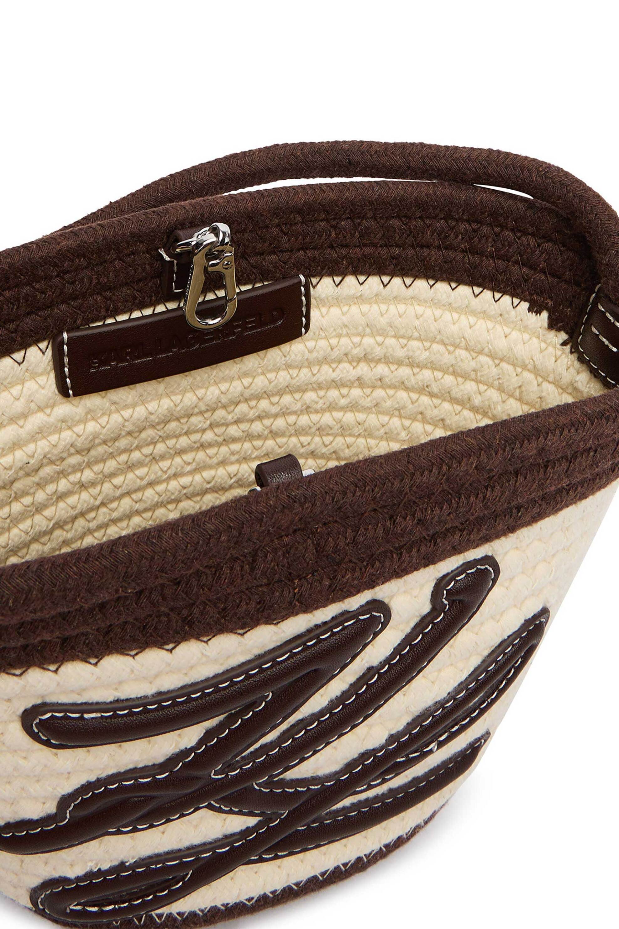 Karl Lagerfeld Γυναικεία Τσάντα Crossbody Autograph Rope - B1W46081 Καφέ Σκούρο