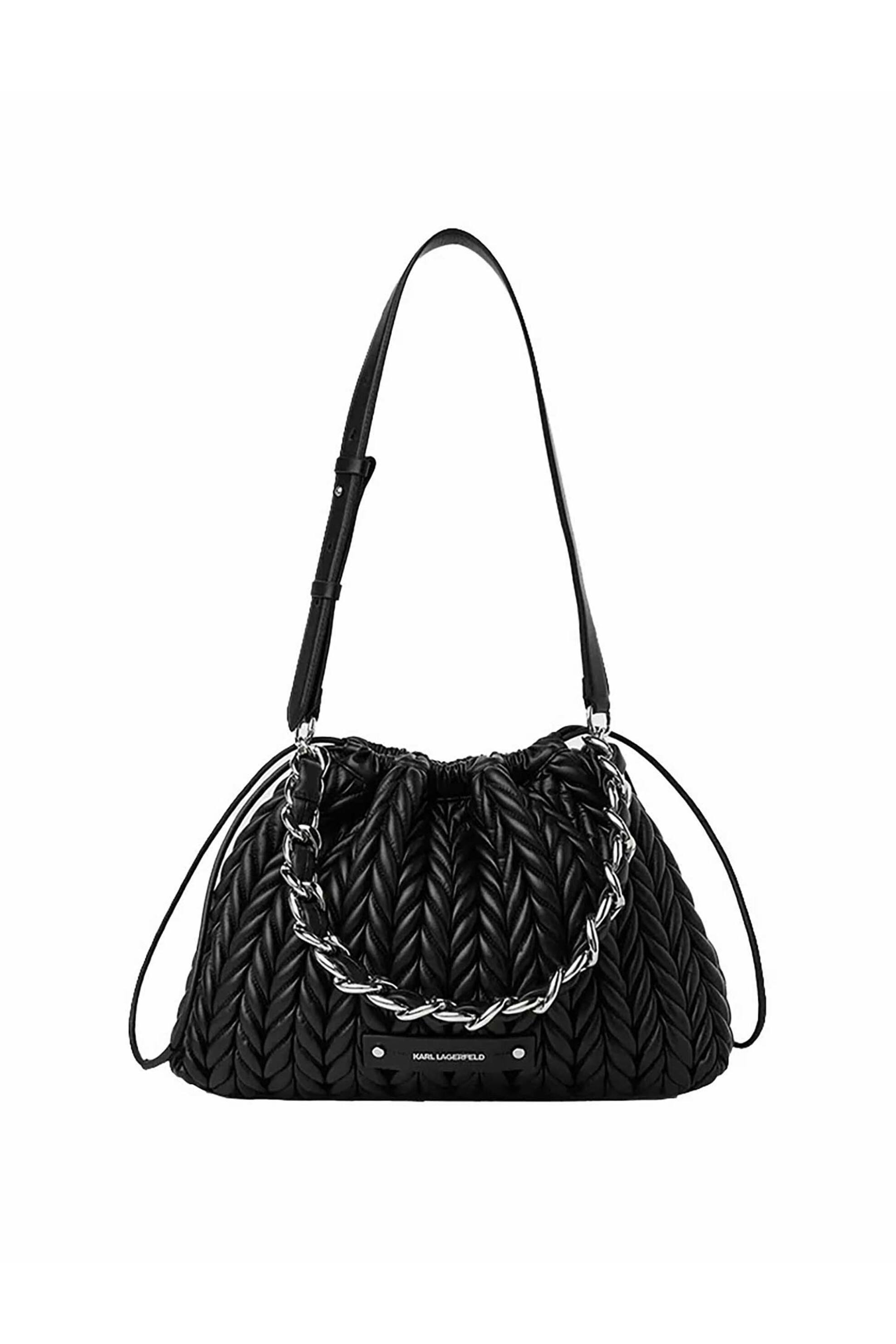 Karl Lagerfeld γυναικεία τσάντα hobo "Weave Medium" - B2W30033 Μαύρο