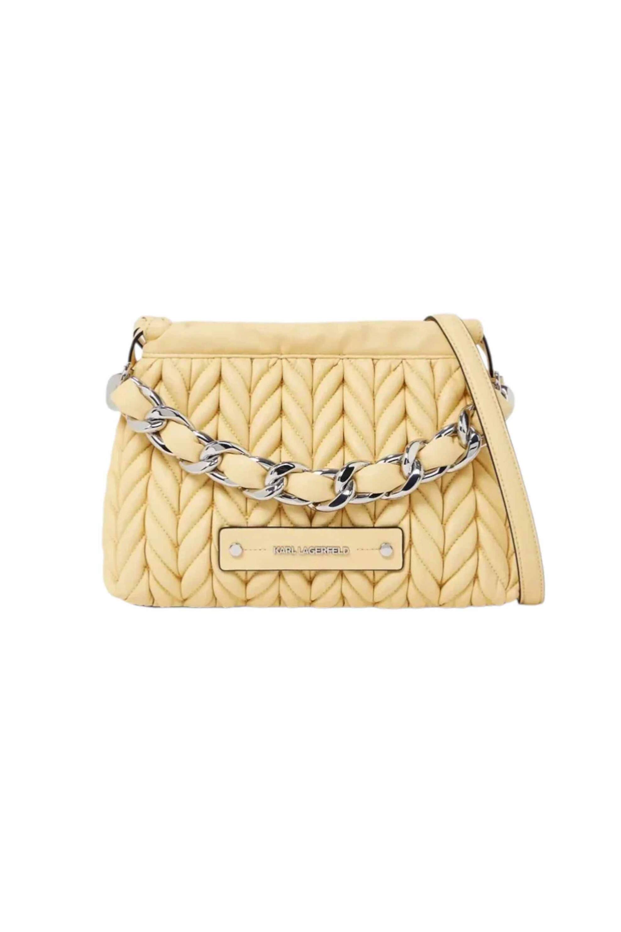 KARL LAGERFELD Karl Lagerfeld γυναικεία τσάντα crossbody "Weave Small" - B2W30035 Κίτρινο Ανοιχτό