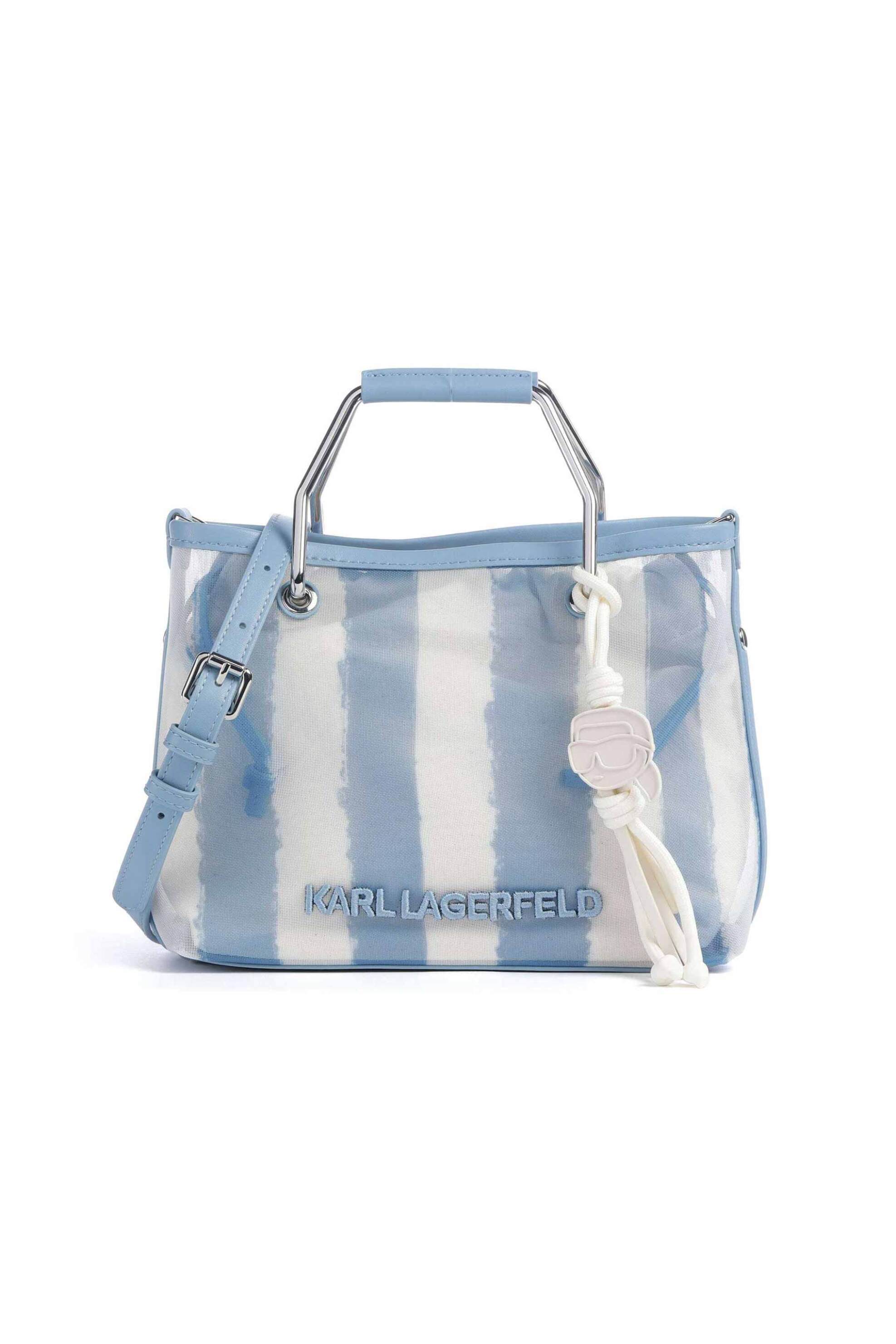 Karl Lagerfeld γυναικεία τσάντα tote "Ikon Mesh Small" - B2W30074 Μπλε Ανοιχτό