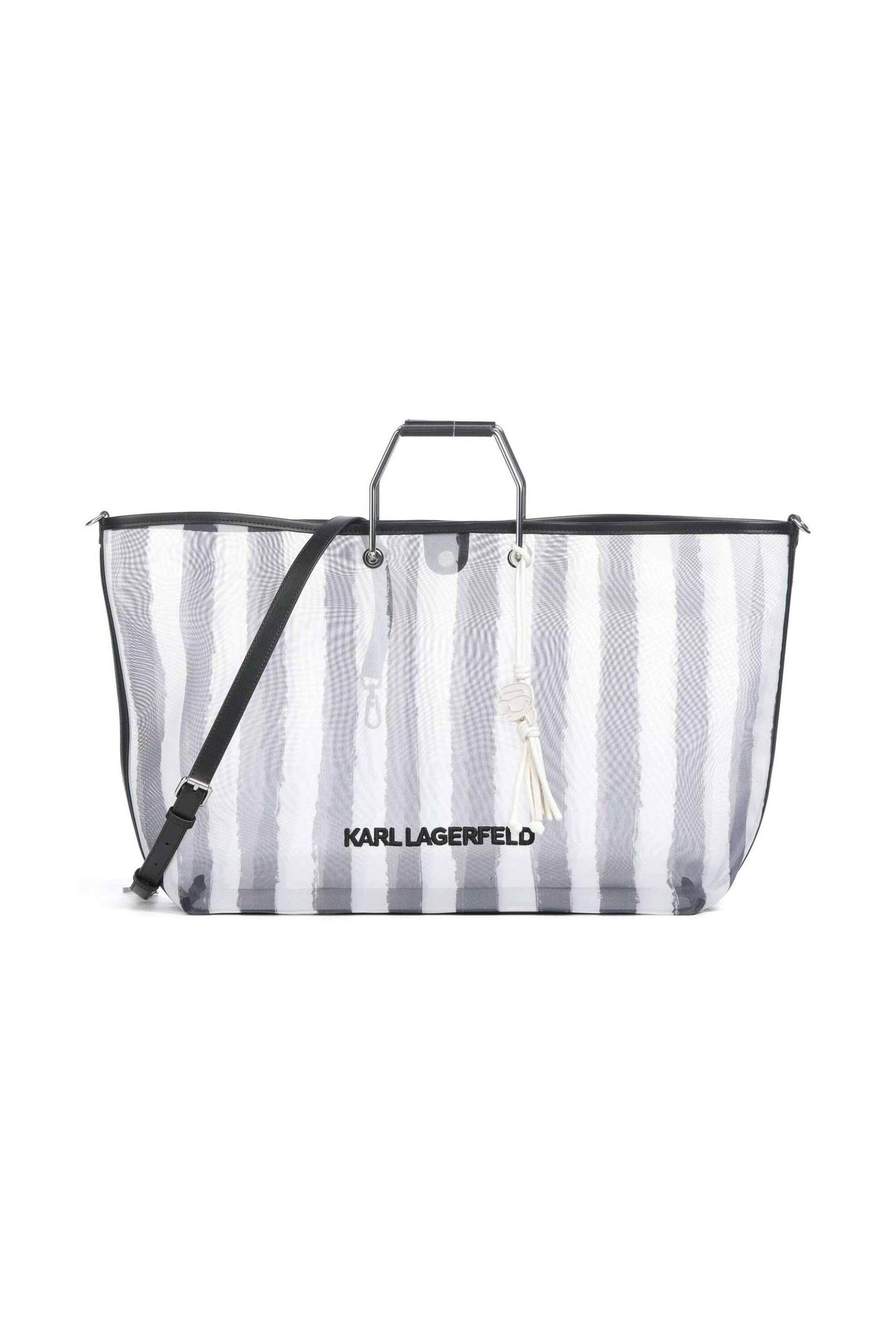 Karl Lagerfeld γυναικεία τσάντα χειρός με pouch "Ikon Mesh XXL" - B2W30220 Μαύρο