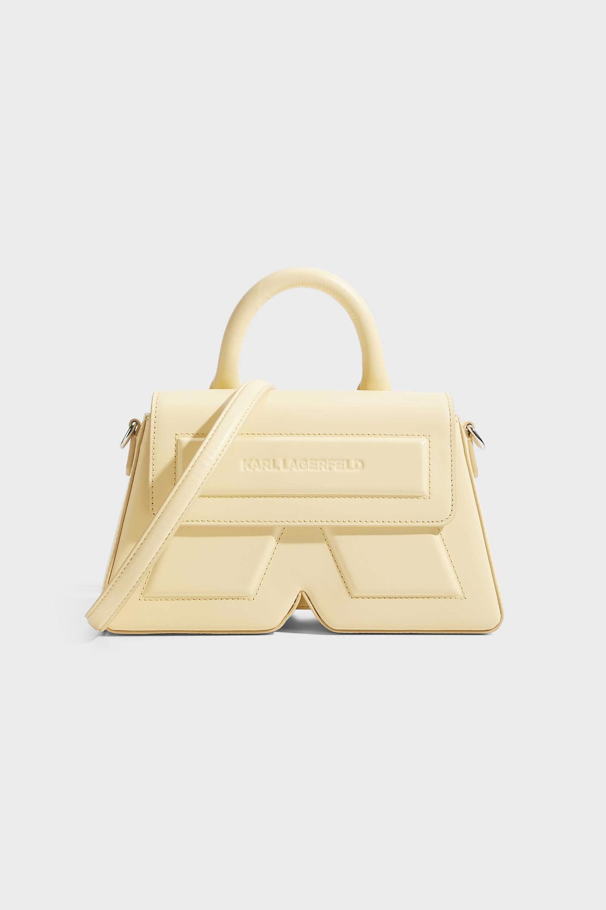 Karl Lagerfeld γυναικεία δερμάτινη τσάντα crossbody "Ikon" - B2W30261 Κίτρινο Ανοιχτό
