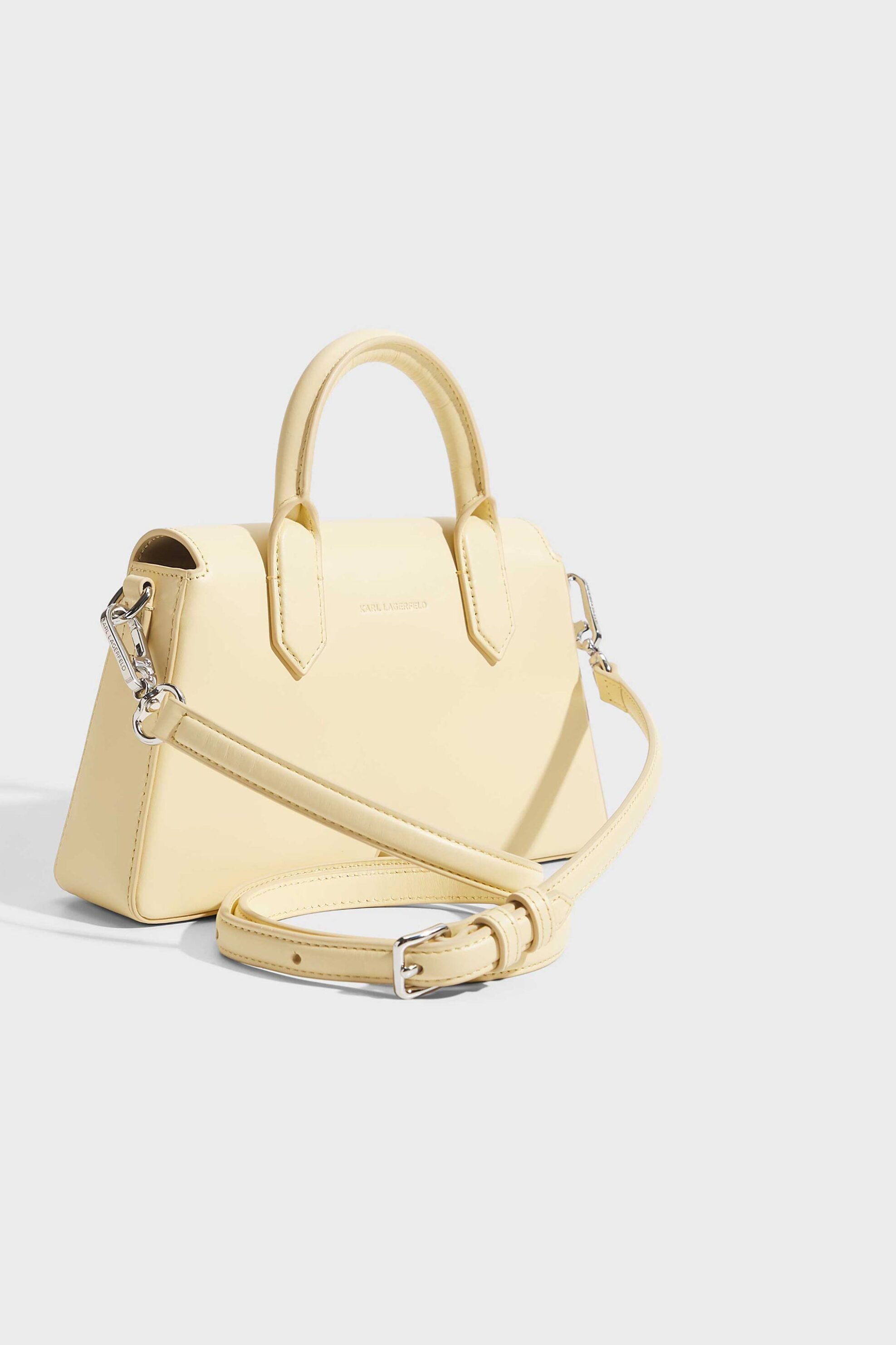 KARL LAGERFELD Karl Lagerfeld γυναικεία δερμάτινη τσάντα crossbody "Ikon" - B2W30261 Κίτρινο Ανοιχτό - 2