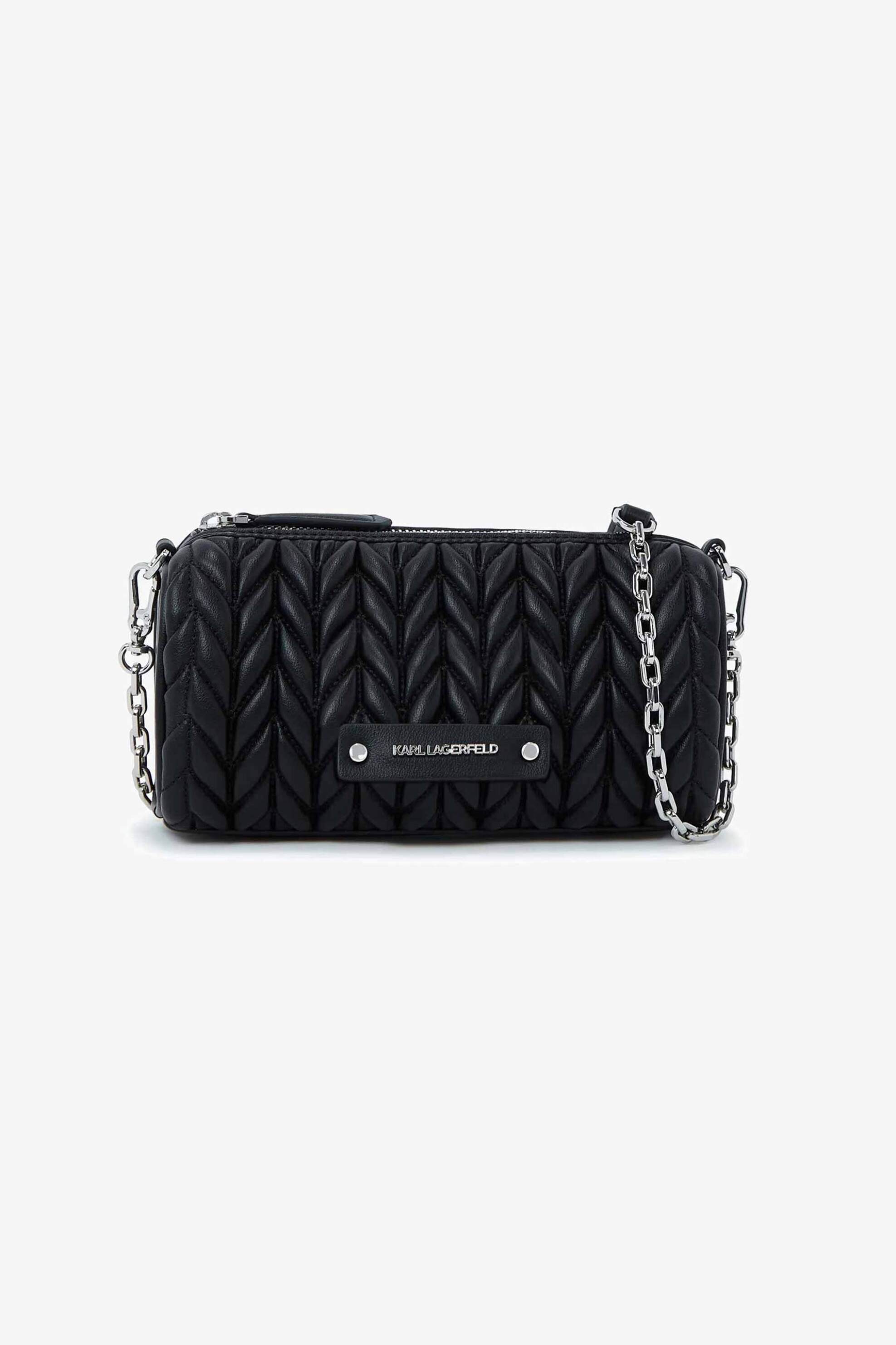 Karl Lagerfeld γυναικεία τσάντα barrel "Weave Mini" - B2W30279 Μαύρο