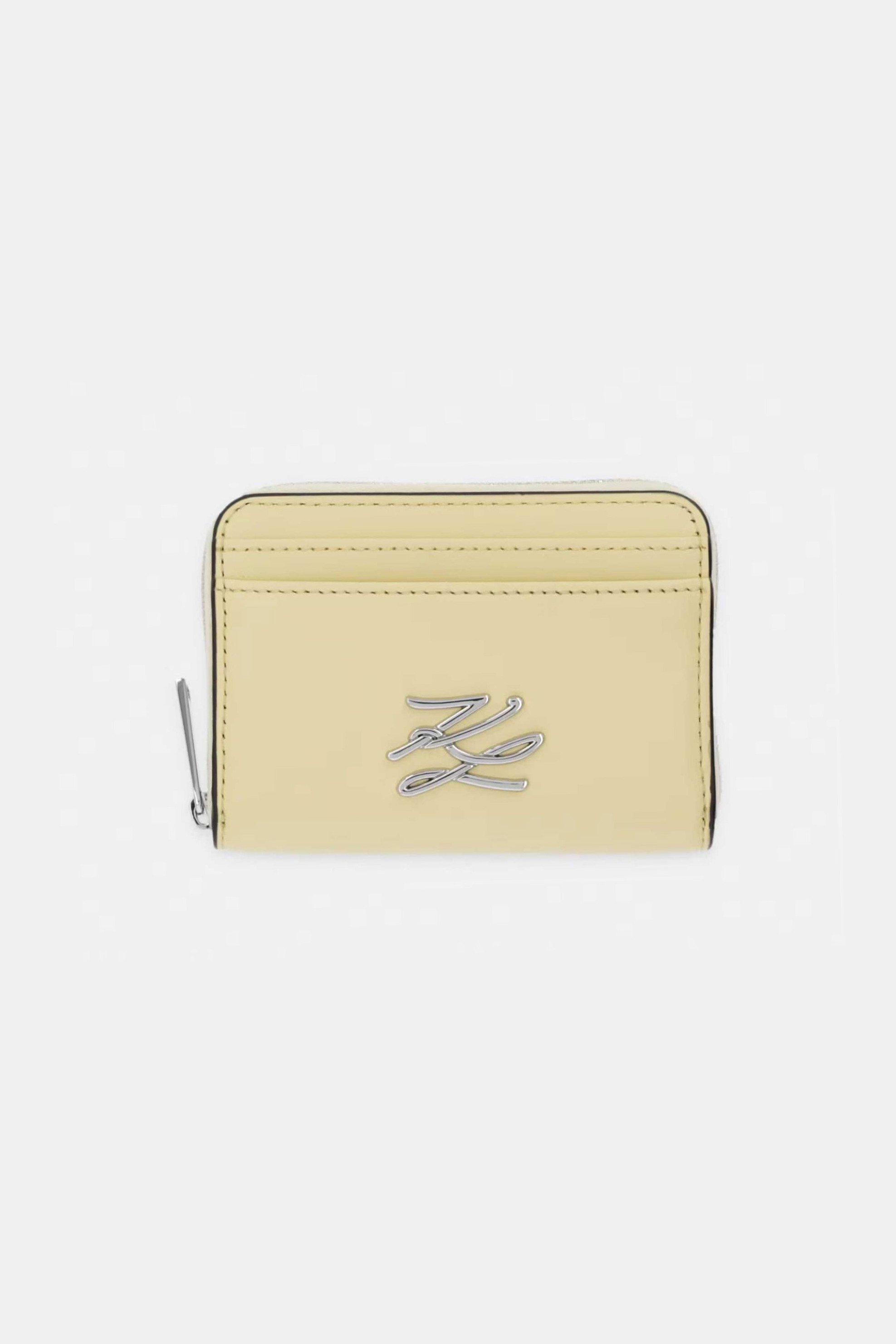 Karl Lagerfeld γυναικείο δερμάτινο πορτοφόλι "Autograph Small" - B2W32005 Κίτρινο Ανοιχτό