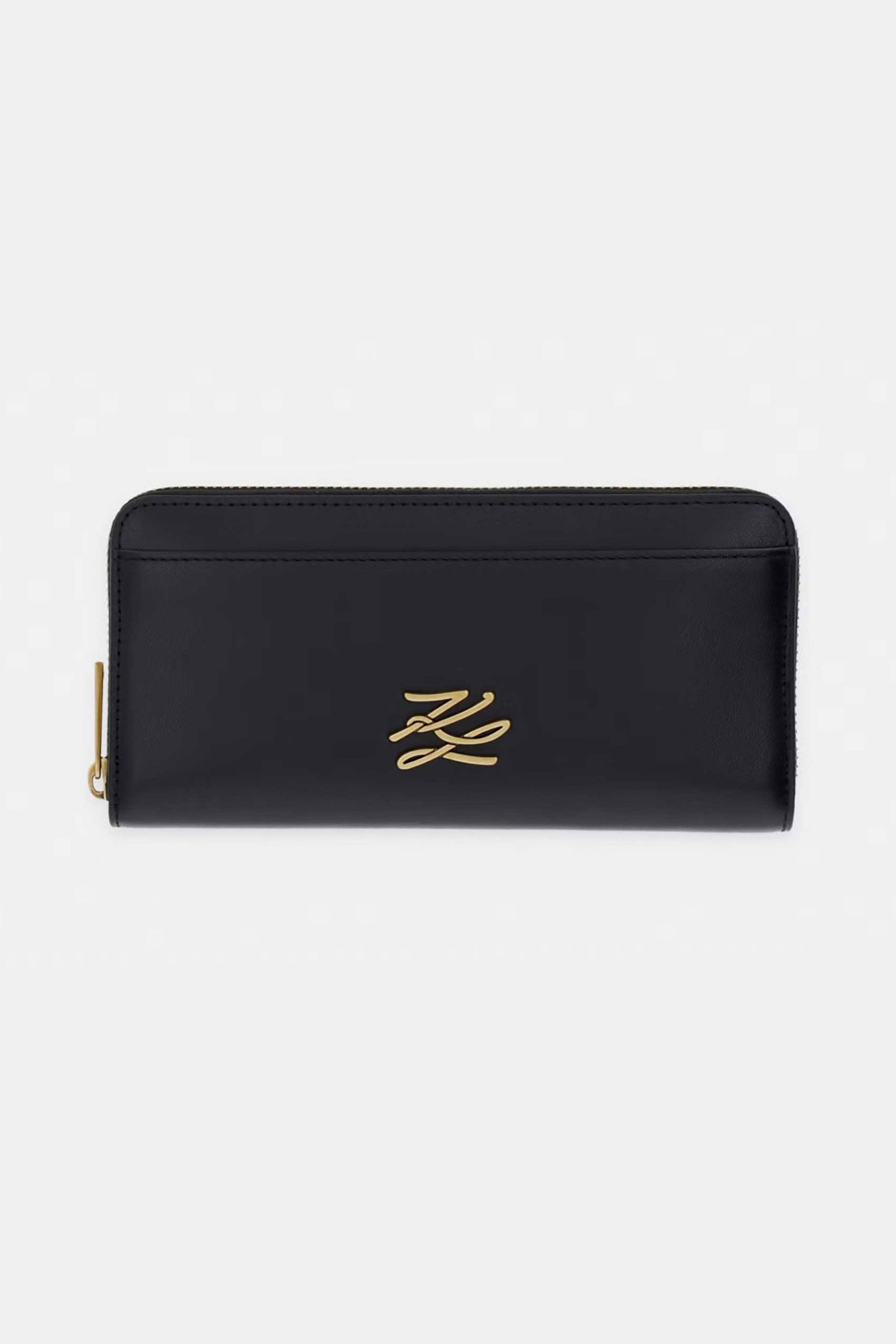 Karl Lagerfeld γυναικείο δερμάτινο πορτοφόλι "Autograph" - B2W32006 Μαύρο