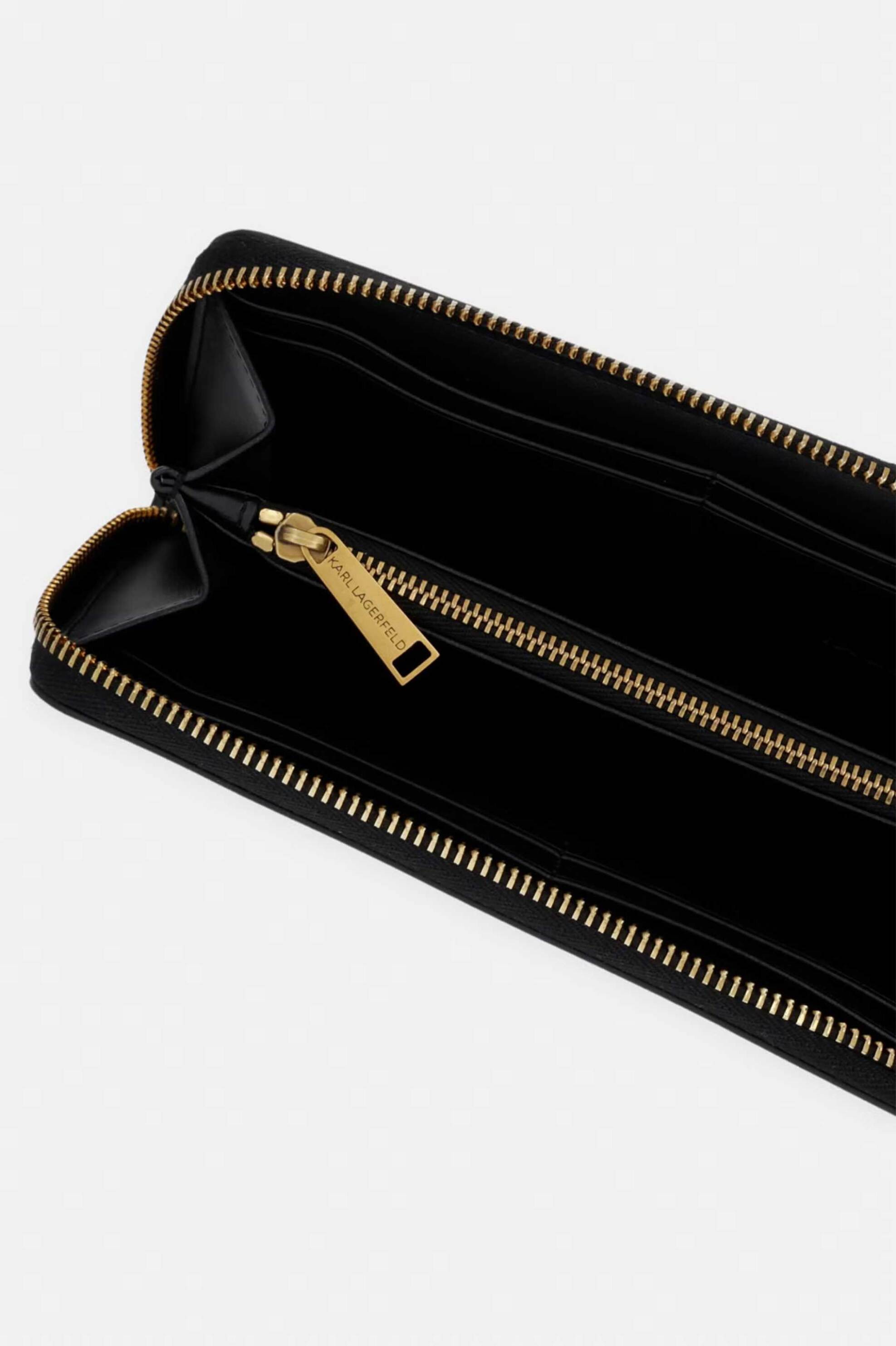 KARL LAGERFELD Karl Lagerfeld γυναικείο δερμάτινο πορτοφόλι "Autograph" - B2W32006 Μαύρο - 3
