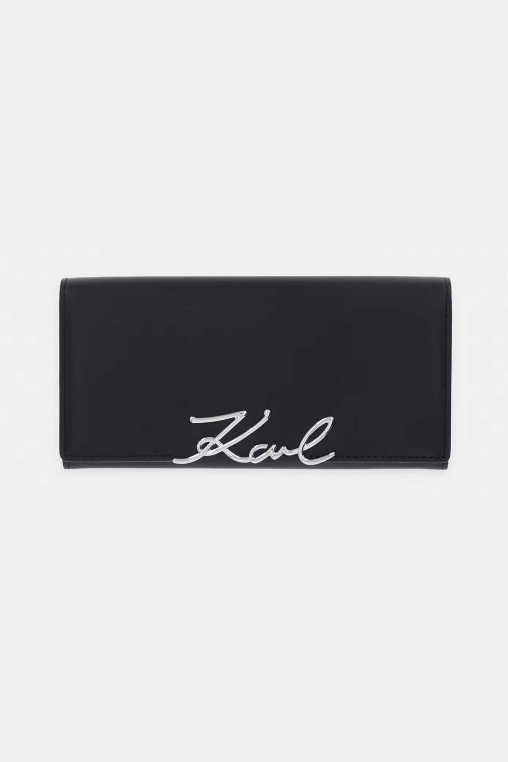 Karl Lagerfeld γυναικείο δερμάτινο πορτοφόλι "Signature" - B2W32014 Μαύρο